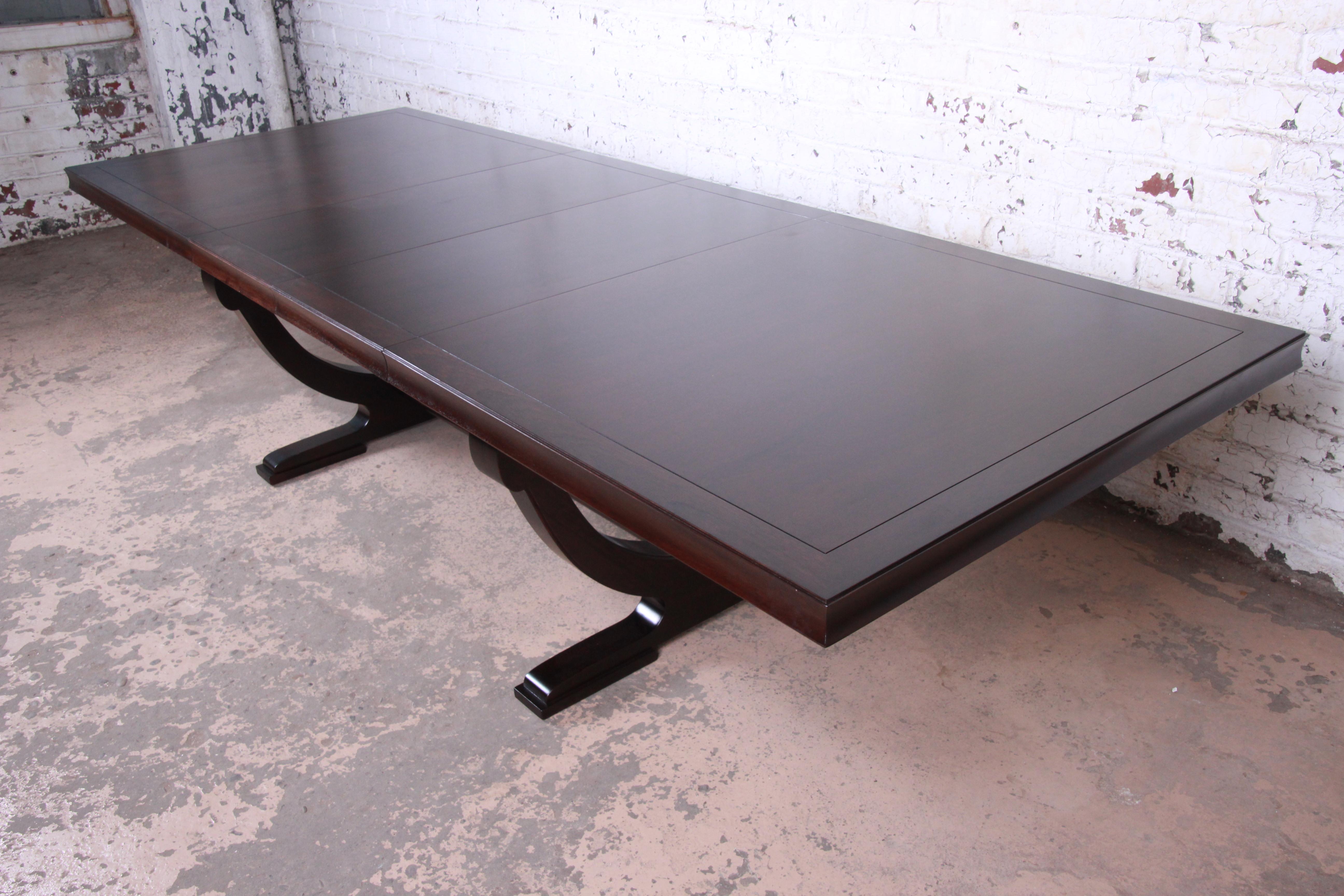 Barbara Barry for Baker Dark Mahogany Extension Dining Table, Newly Restored 1