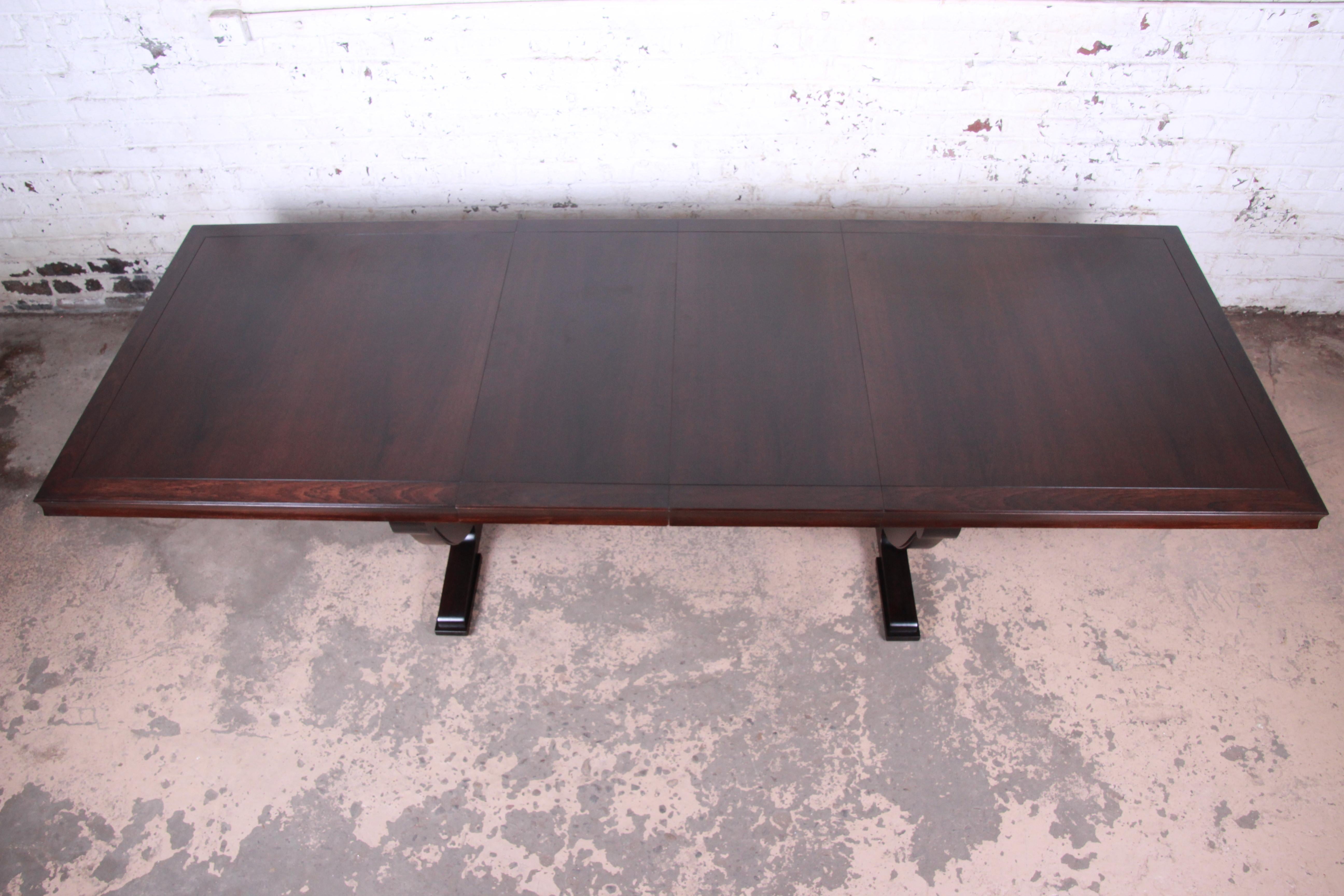 Barbara Barry for Baker Dark Mahogany Extension Dining Table, Newly Restored 2