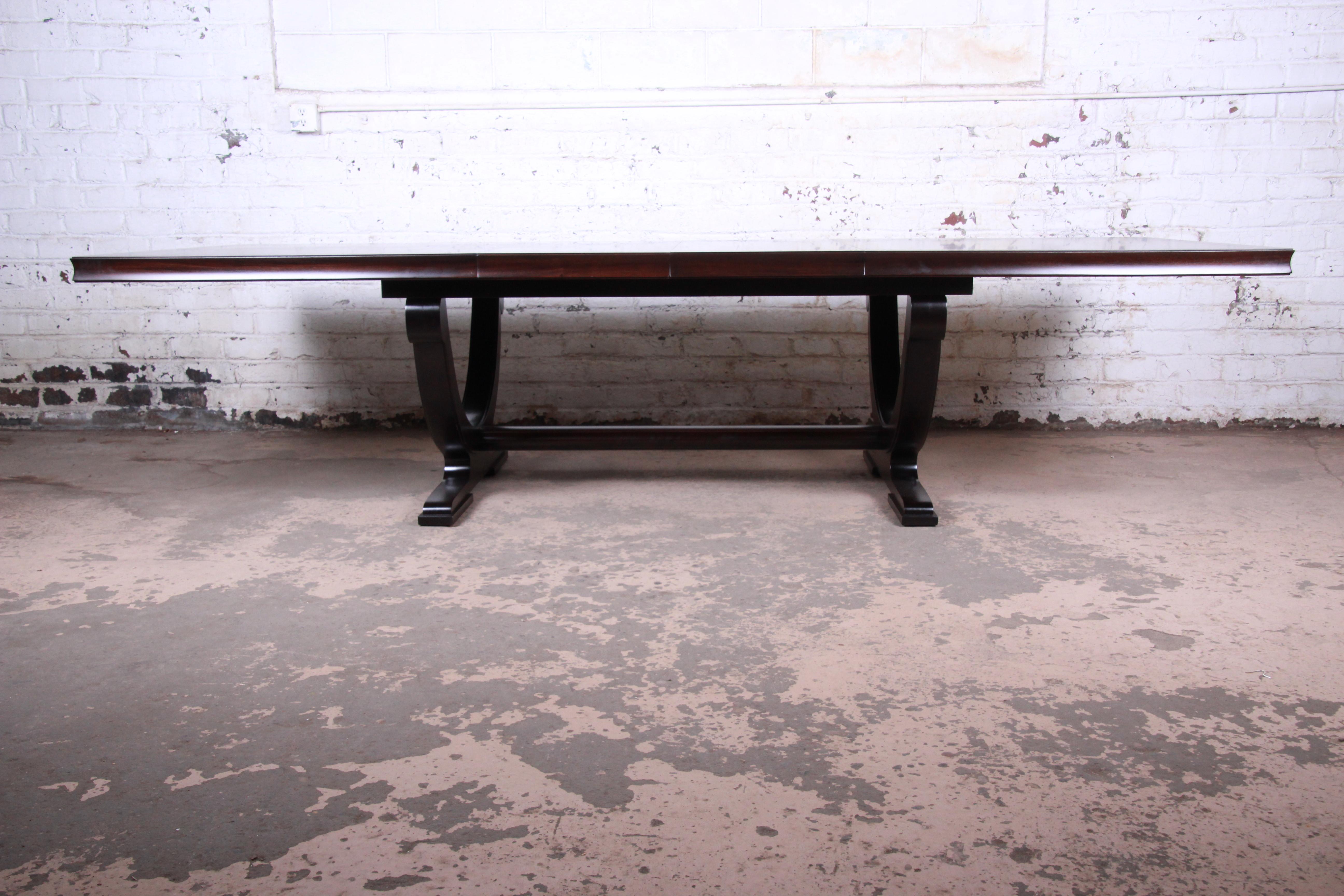 Late 20th Century Barbara Barry for Baker Dark Mahogany Extension Dining Table, Newly Restored