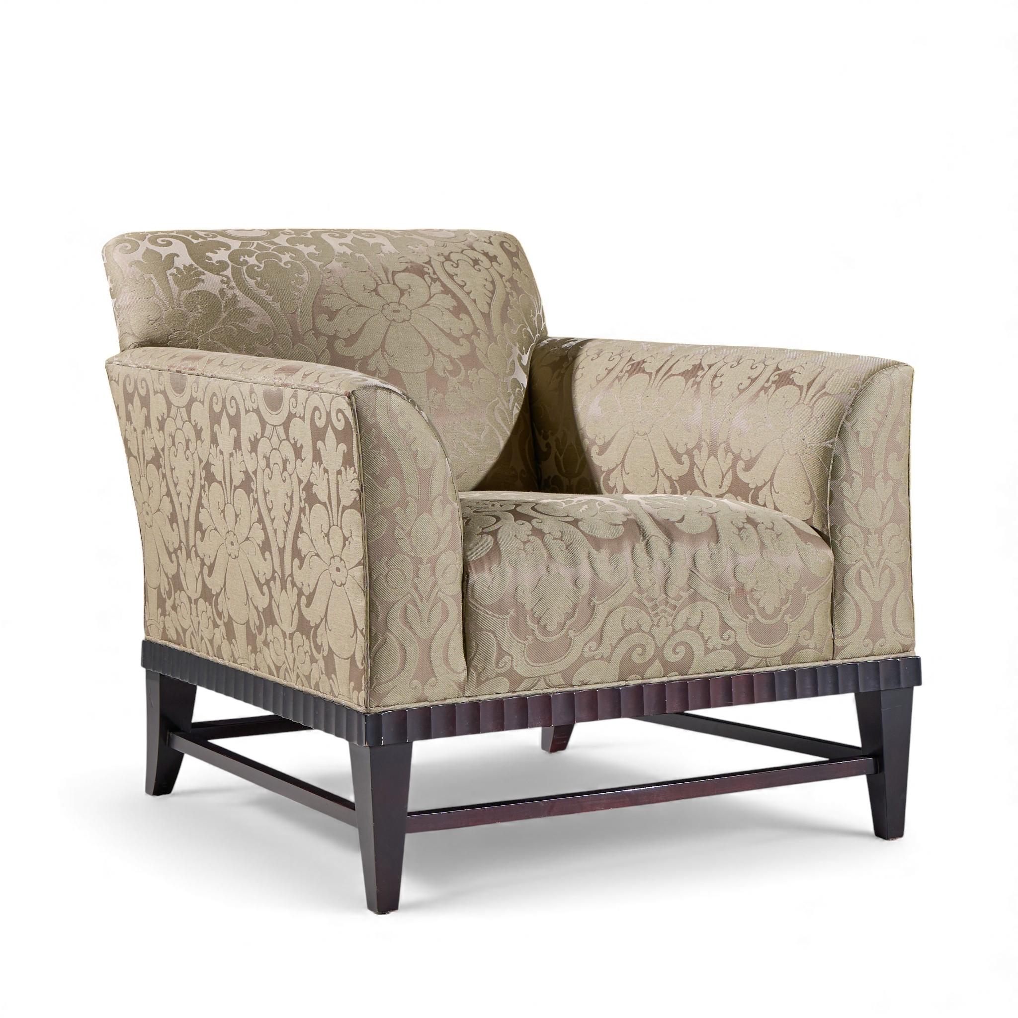 Barbara Barry for Baker Fluted Mahogany Lounge Chair - Pair (amerikanisch) im Angebot