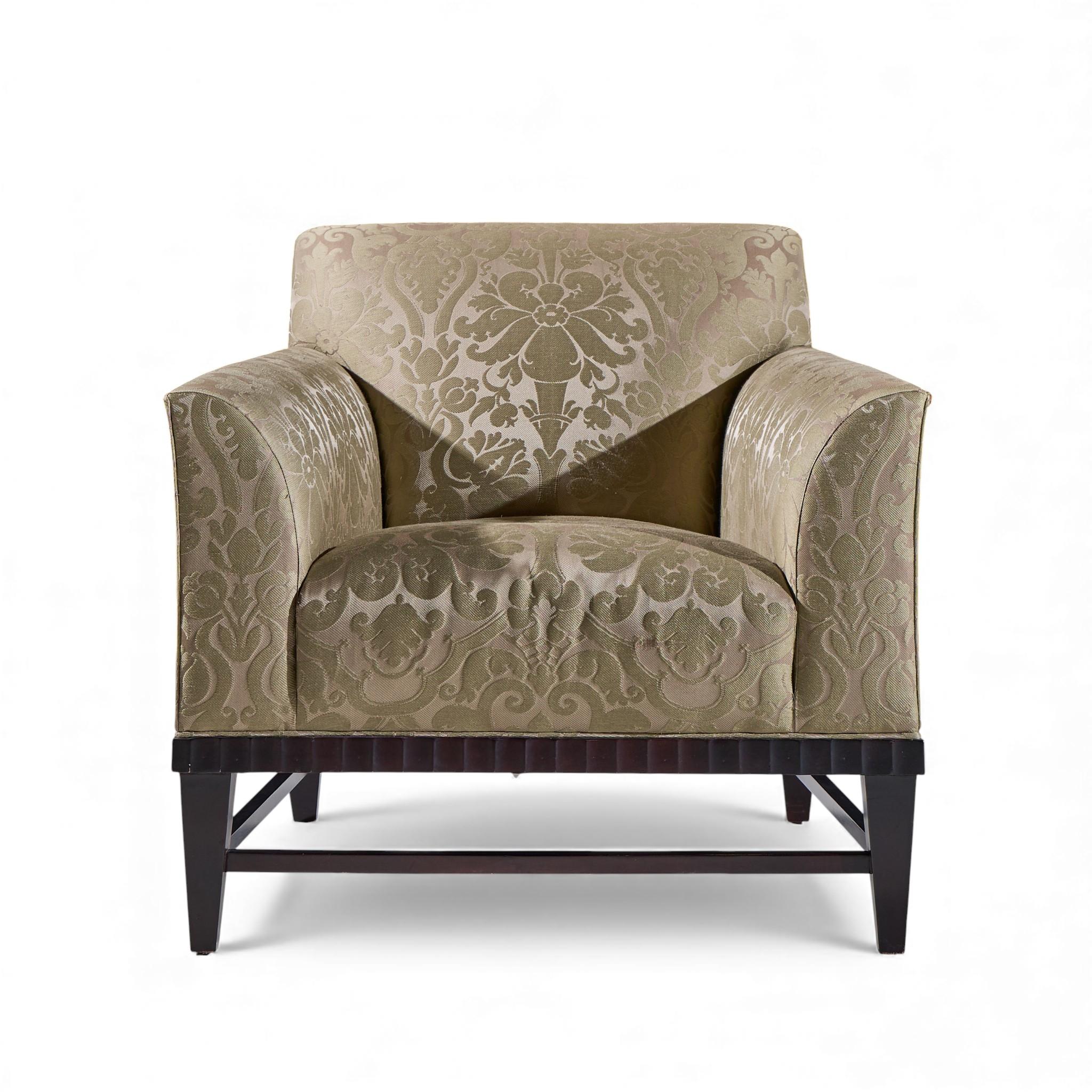 Barbara Barry for Baker Fluted Mahogany Lounge Chair - Pair im Zustand „Gut“ im Angebot in Franklin Park, IL