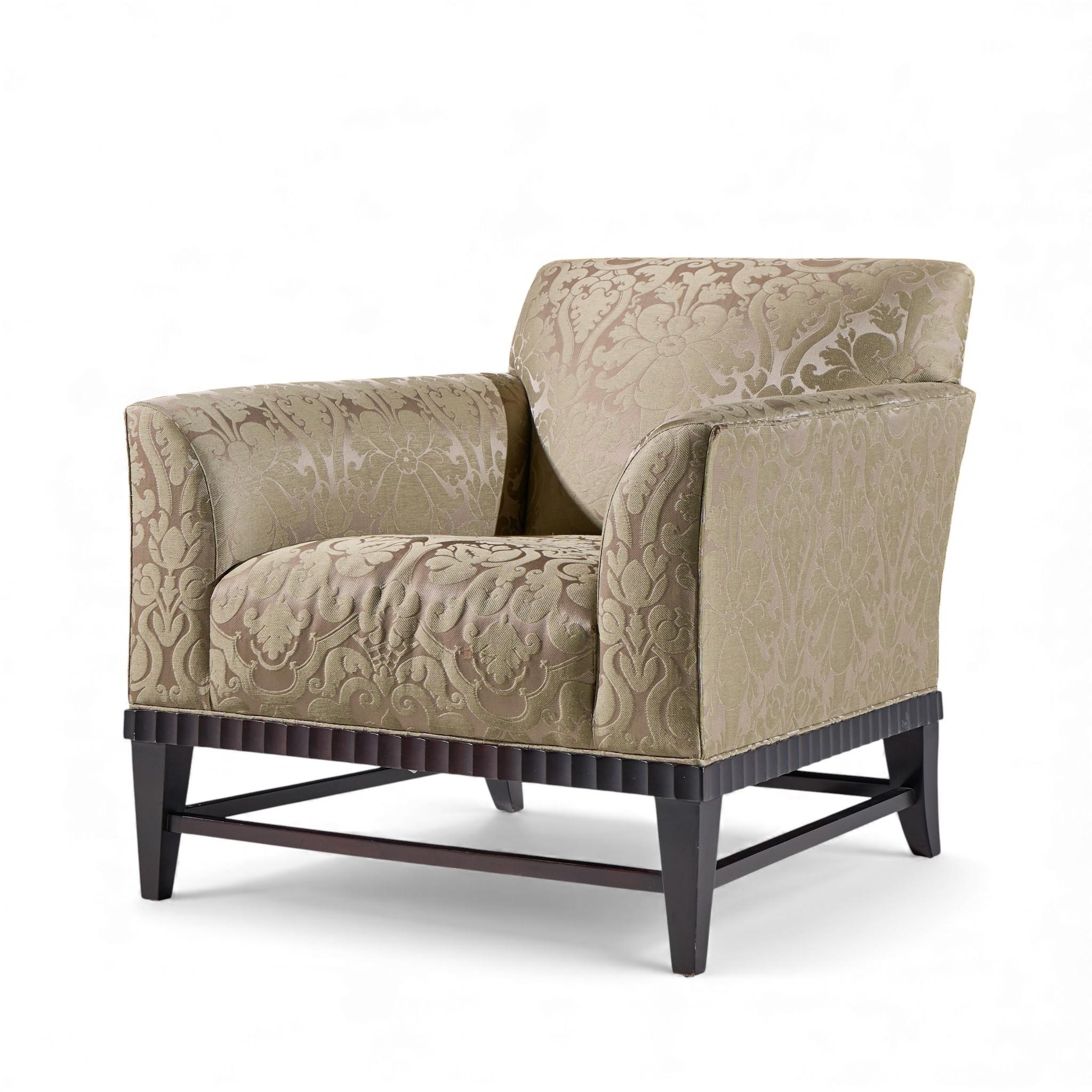 Barbara Barry for Baker Fluted Mahogany Lounge Chair - Pair (20. Jahrhundert) im Angebot