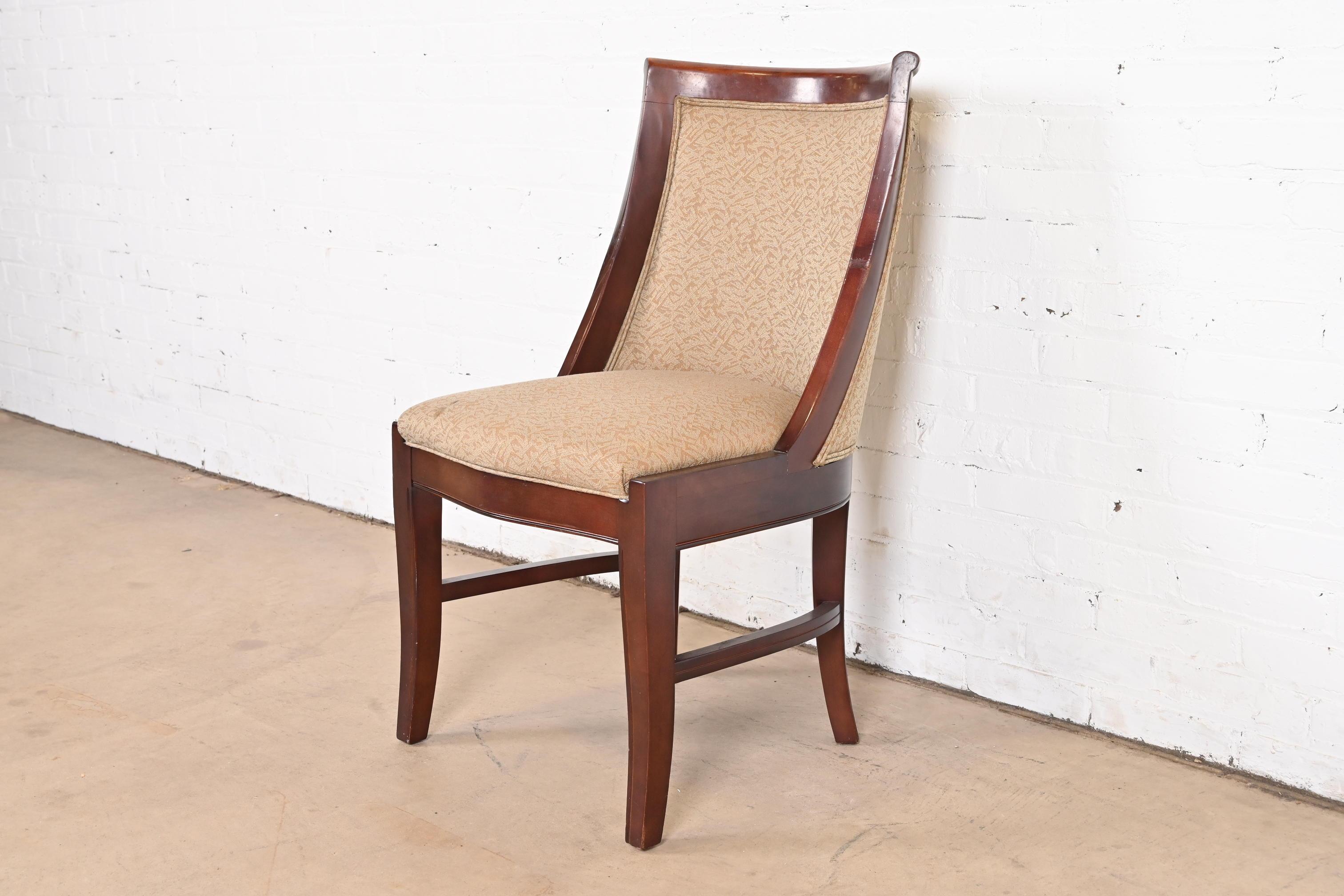 American Barbara Barry for Baker Furniture Attributed Modern Art Deco Mahogany Side Chair