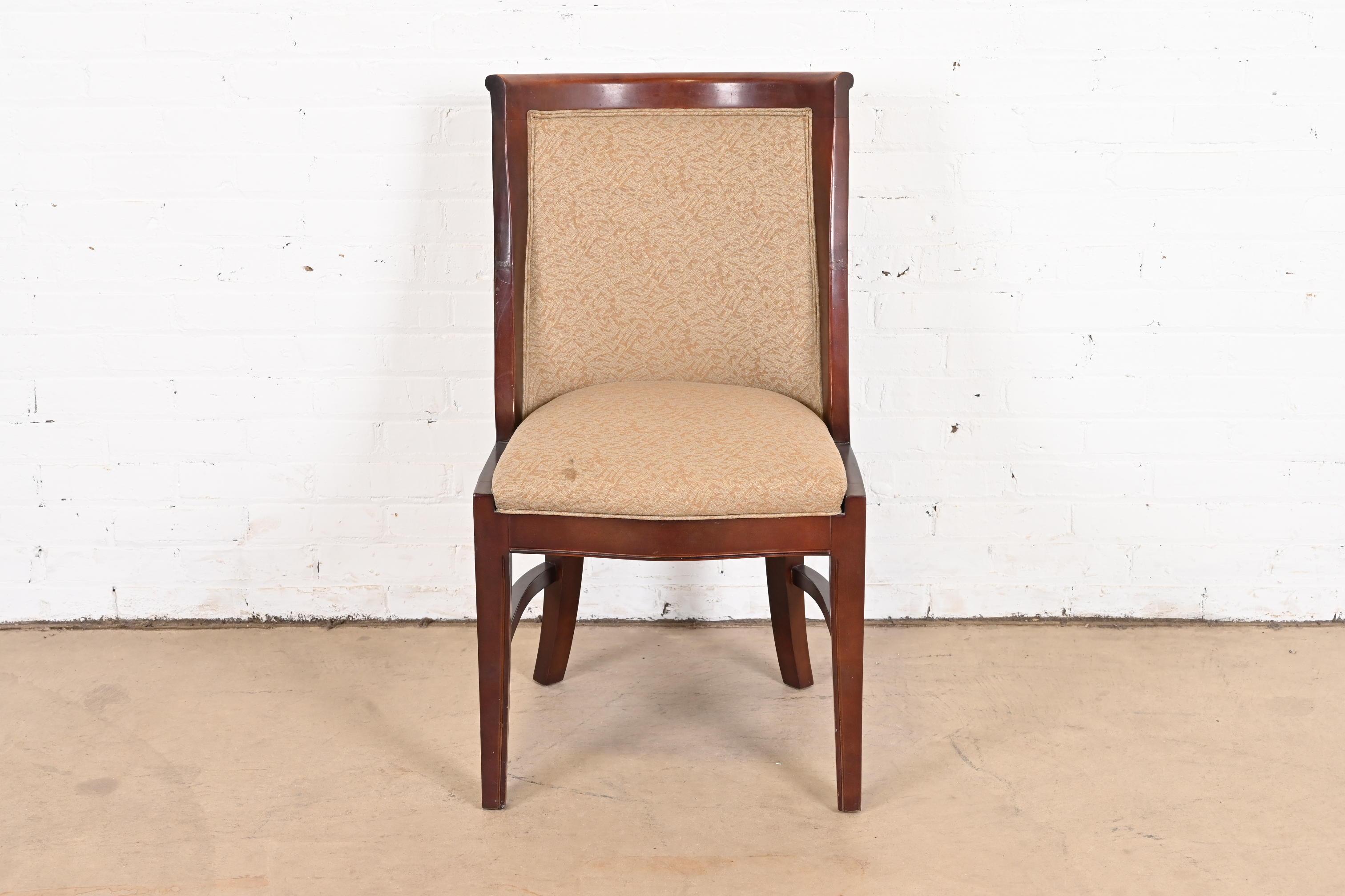Barbara Barry for Baker Furniture Attributed Modern Art Deco Mahogany Side Chair In Good Condition In South Bend, IN