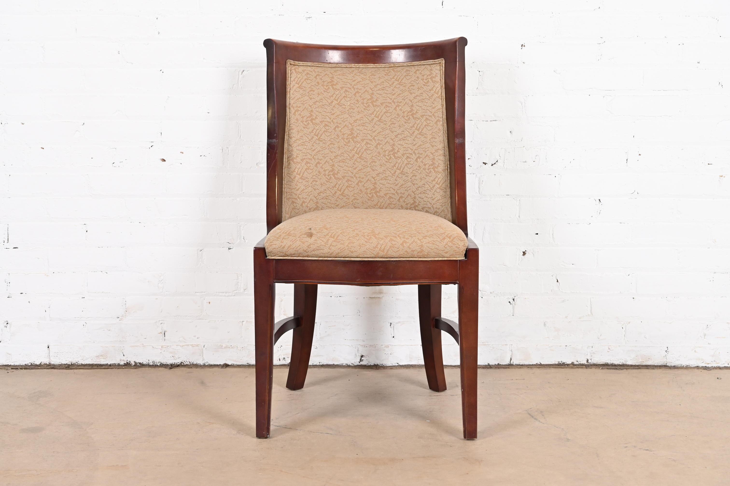 20th Century Barbara Barry for Baker Furniture Attributed Modern Art Deco Mahogany Side Chair