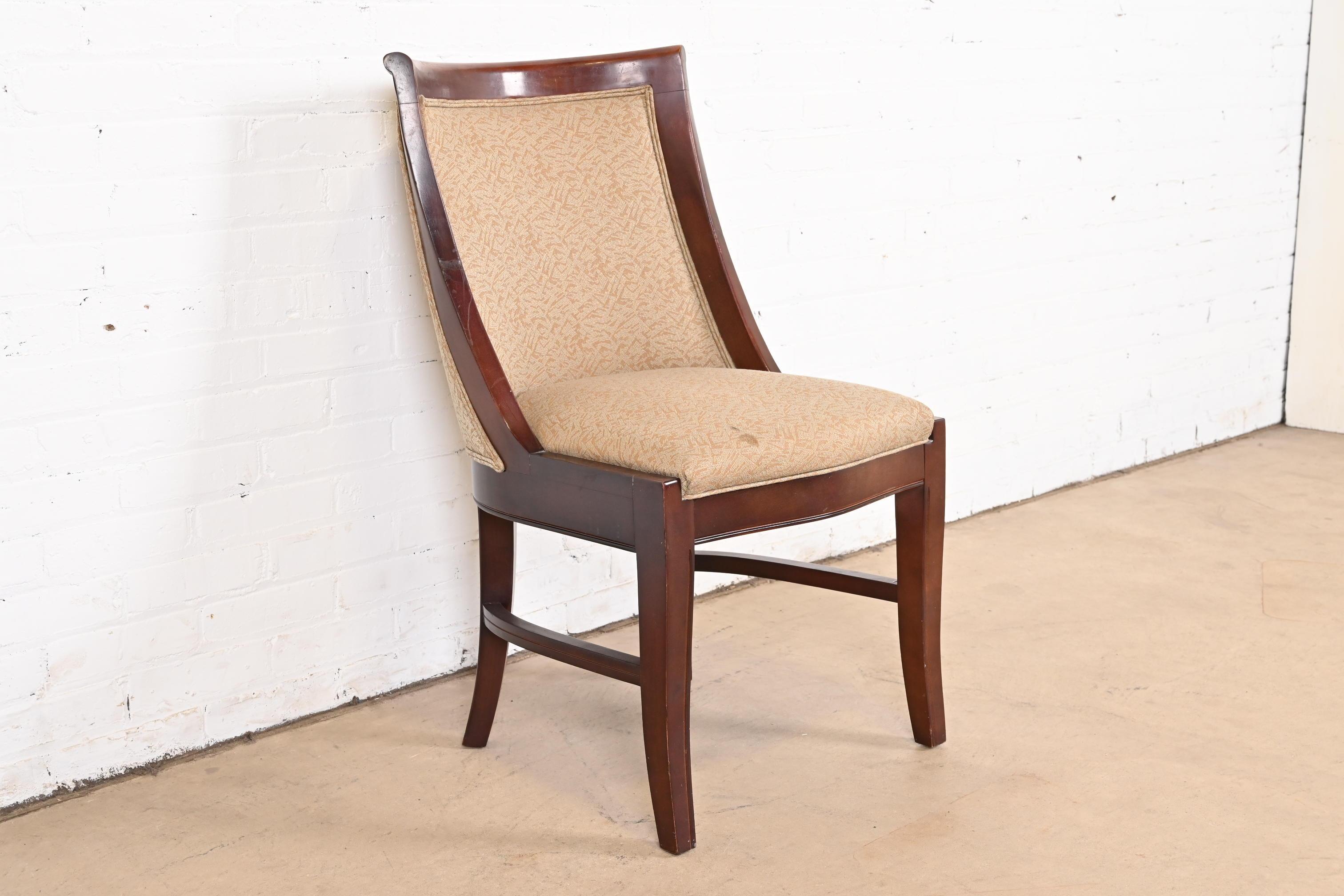 Barbara Barry for Baker Furniture Attributed Modern Art Deco Mahogany Side Chair 1