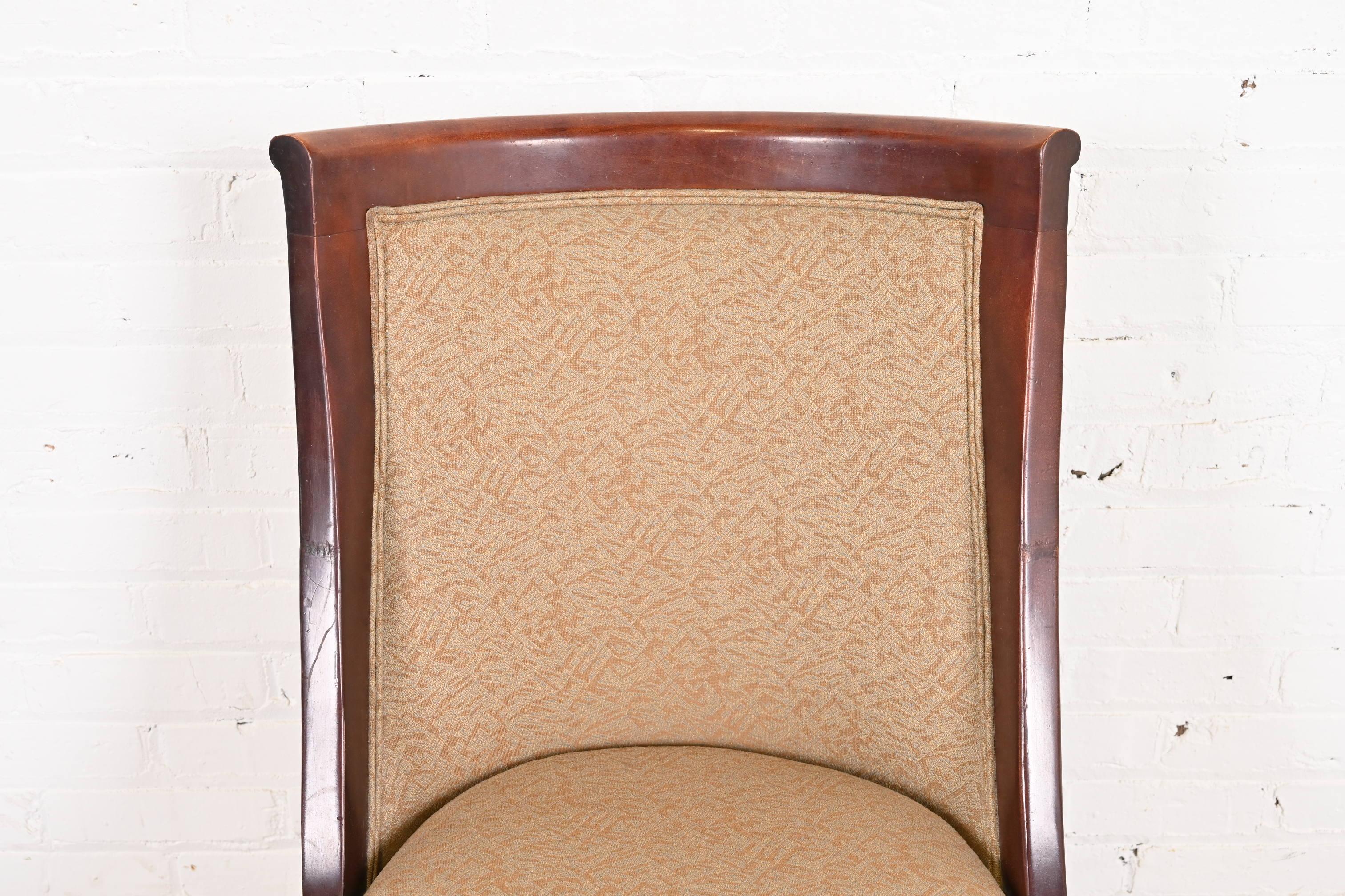 Barbara Barry for Baker Furniture Attributed Modern Art Deco Mahogany Side Chair 2