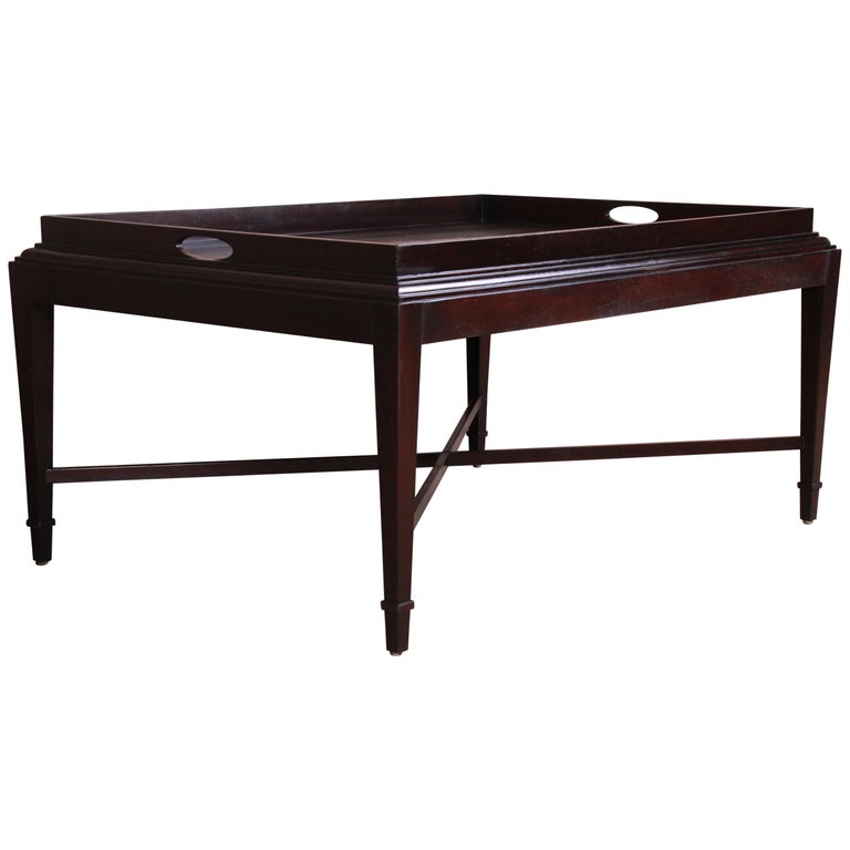 Barbara Barry for Baker Furniture Dark Mahogany Coffee Table at 1stDibs