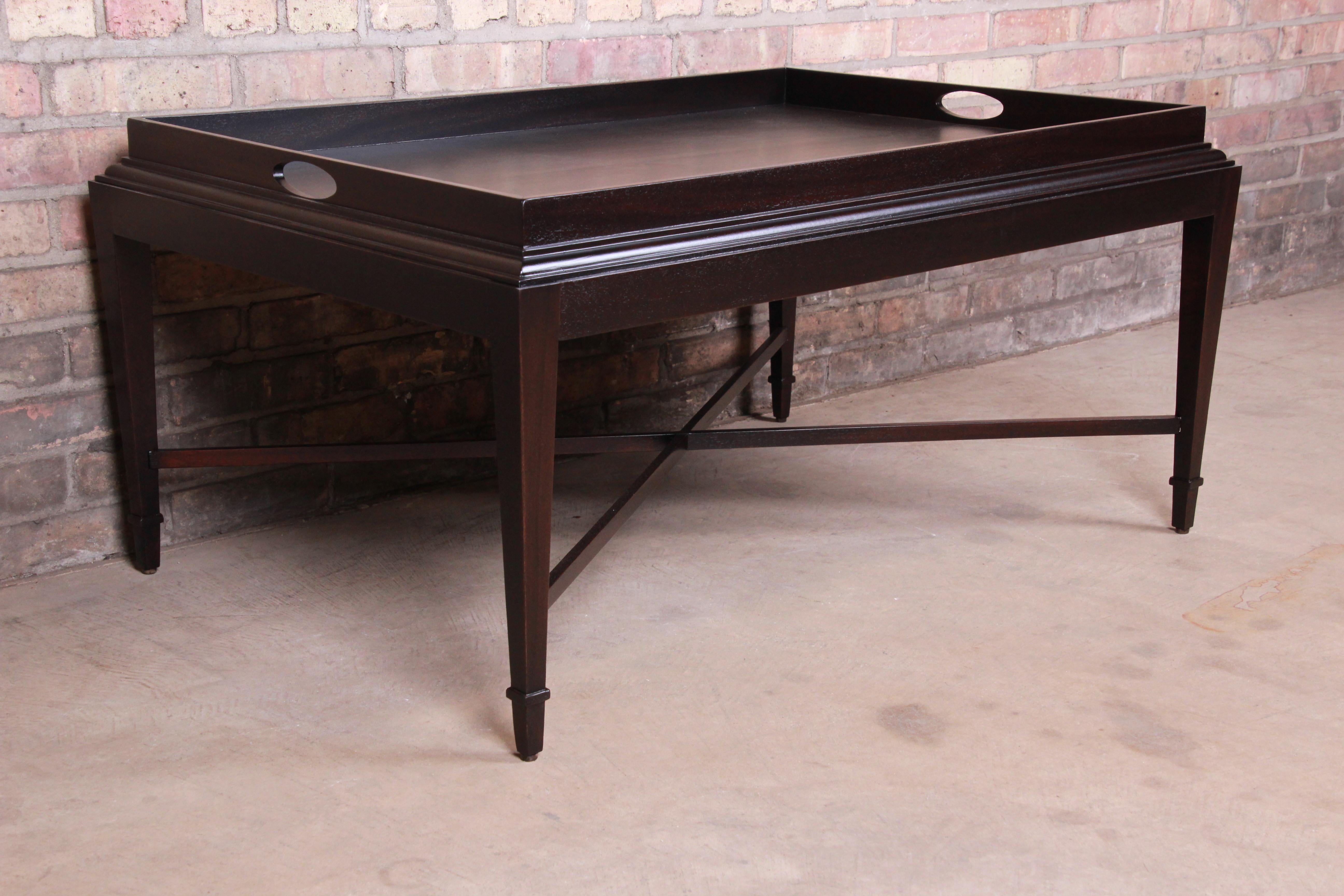 Modern Barbara Barry for Baker Furniture Dark Mahogany Coffee Table, Newly Refinished