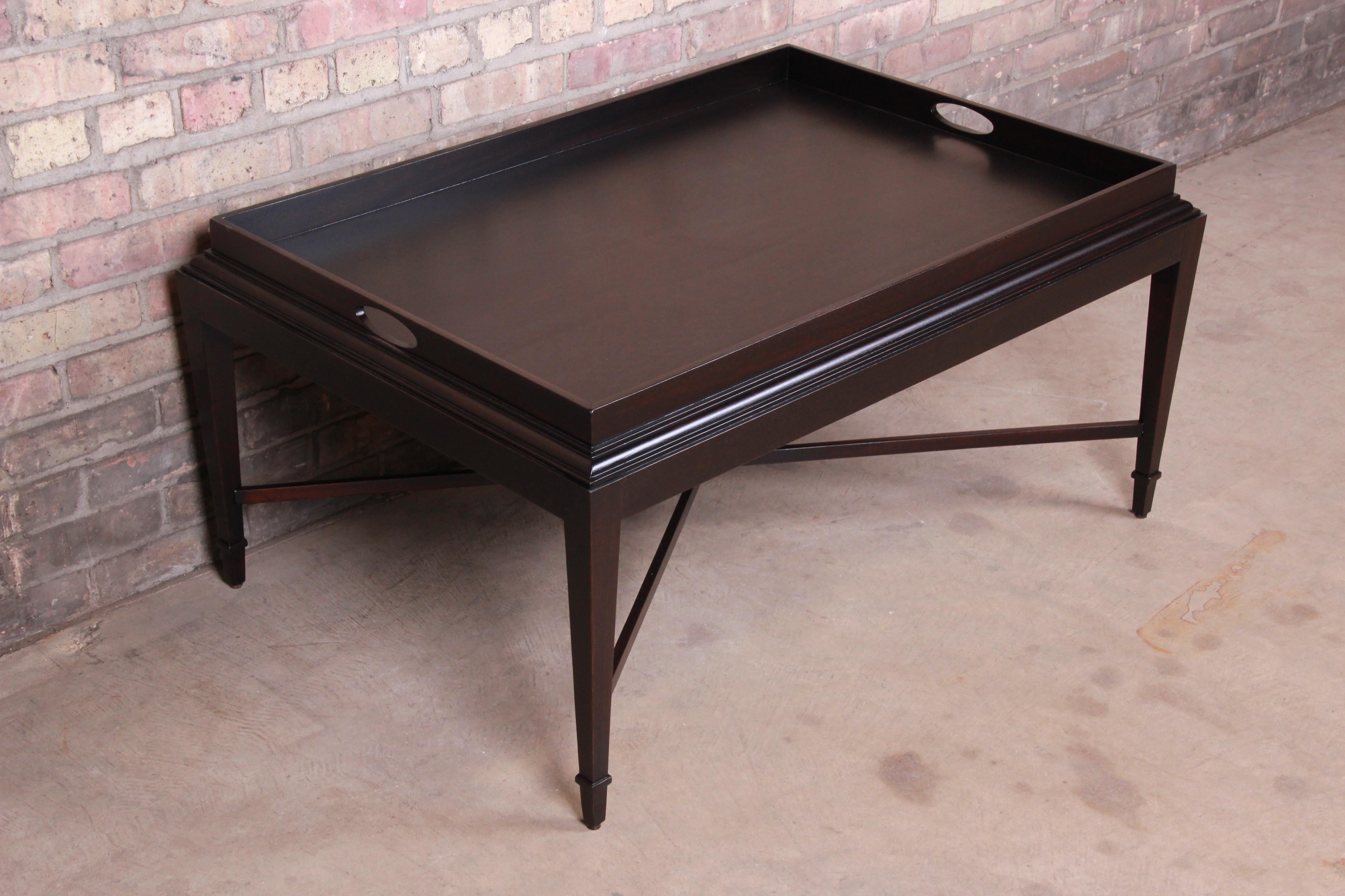 20th Century Barbara Barry for Baker Furniture Dark Mahogany Coffee Table, Newly Refinished