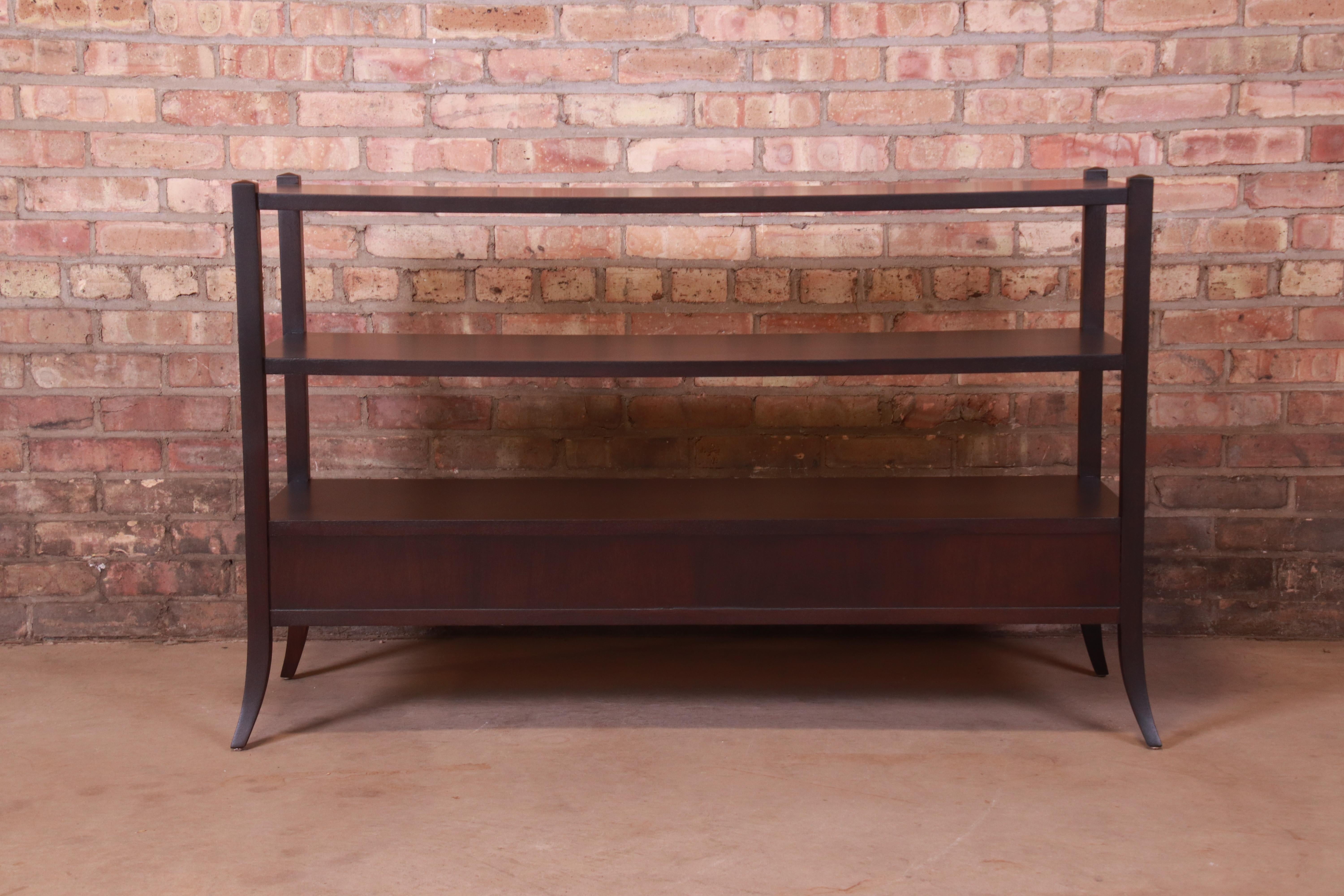 Barbara Barry for Baker Furniture Dark Mahogany Console Table, Newly Refinished 9