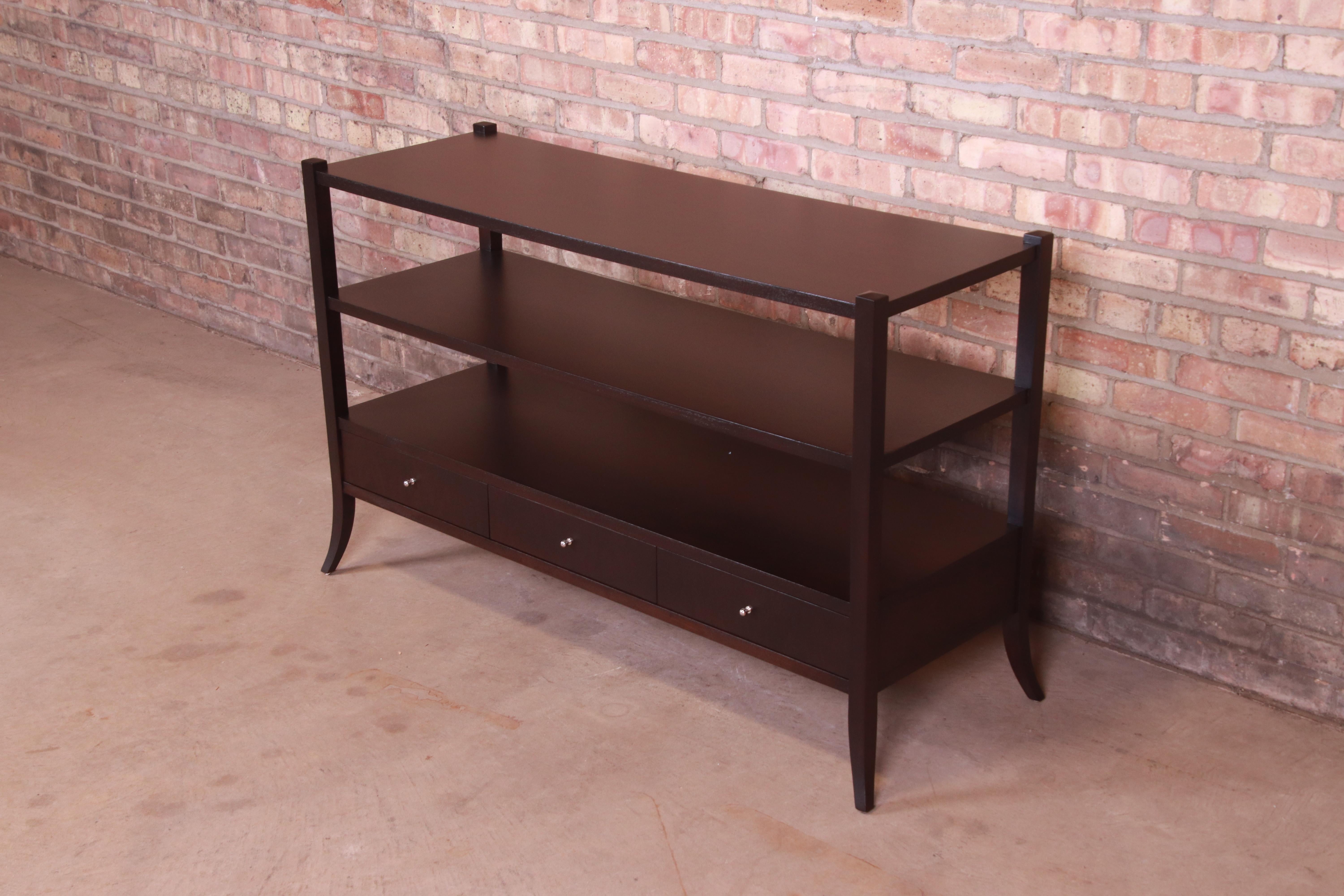 Modern Barbara Barry for Baker Furniture Dark Mahogany Console Table, Newly Refinished