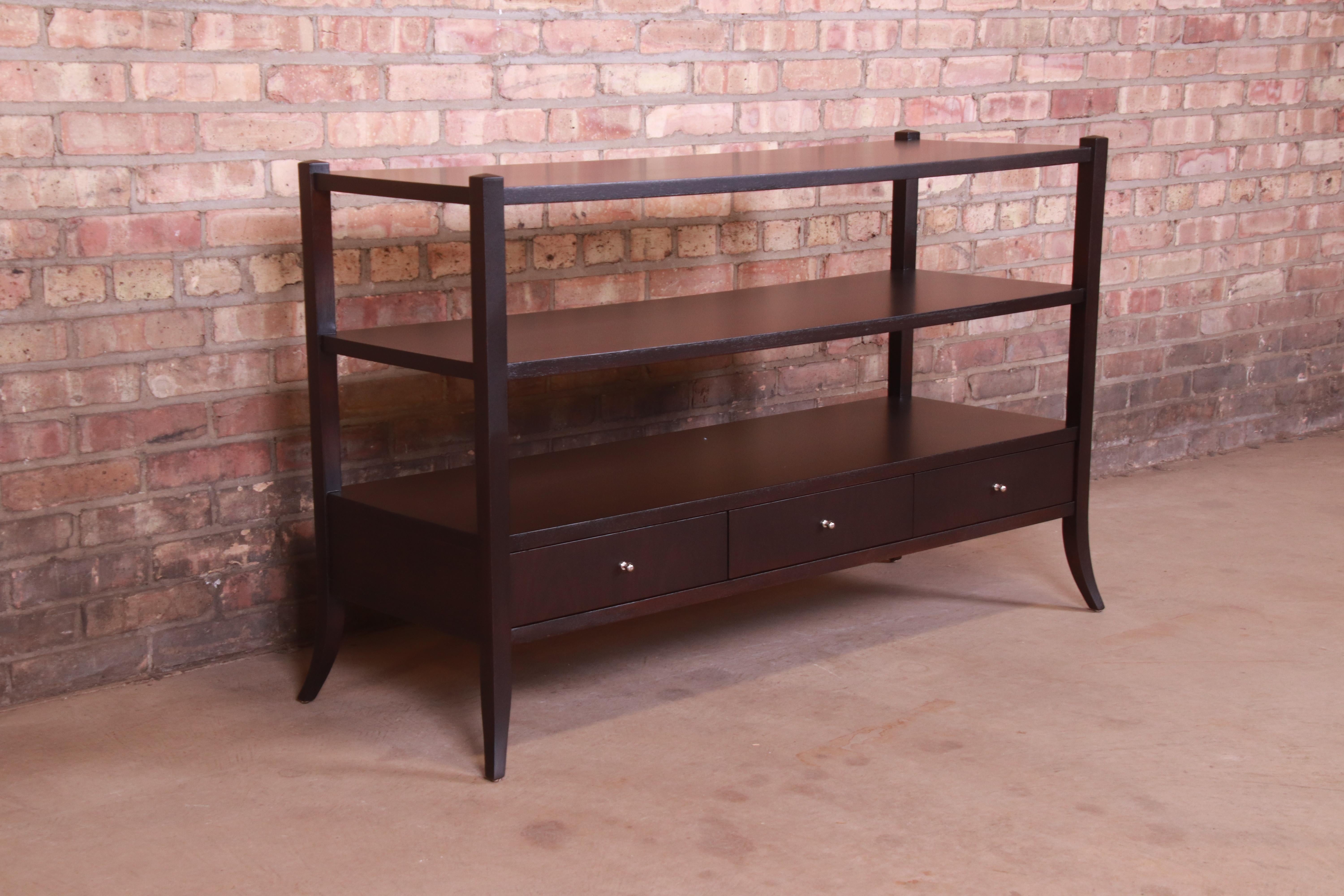 Barbara Barry for Baker Furniture Dark Mahogany Console Table, Newly Refinished In Good Condition In South Bend, IN