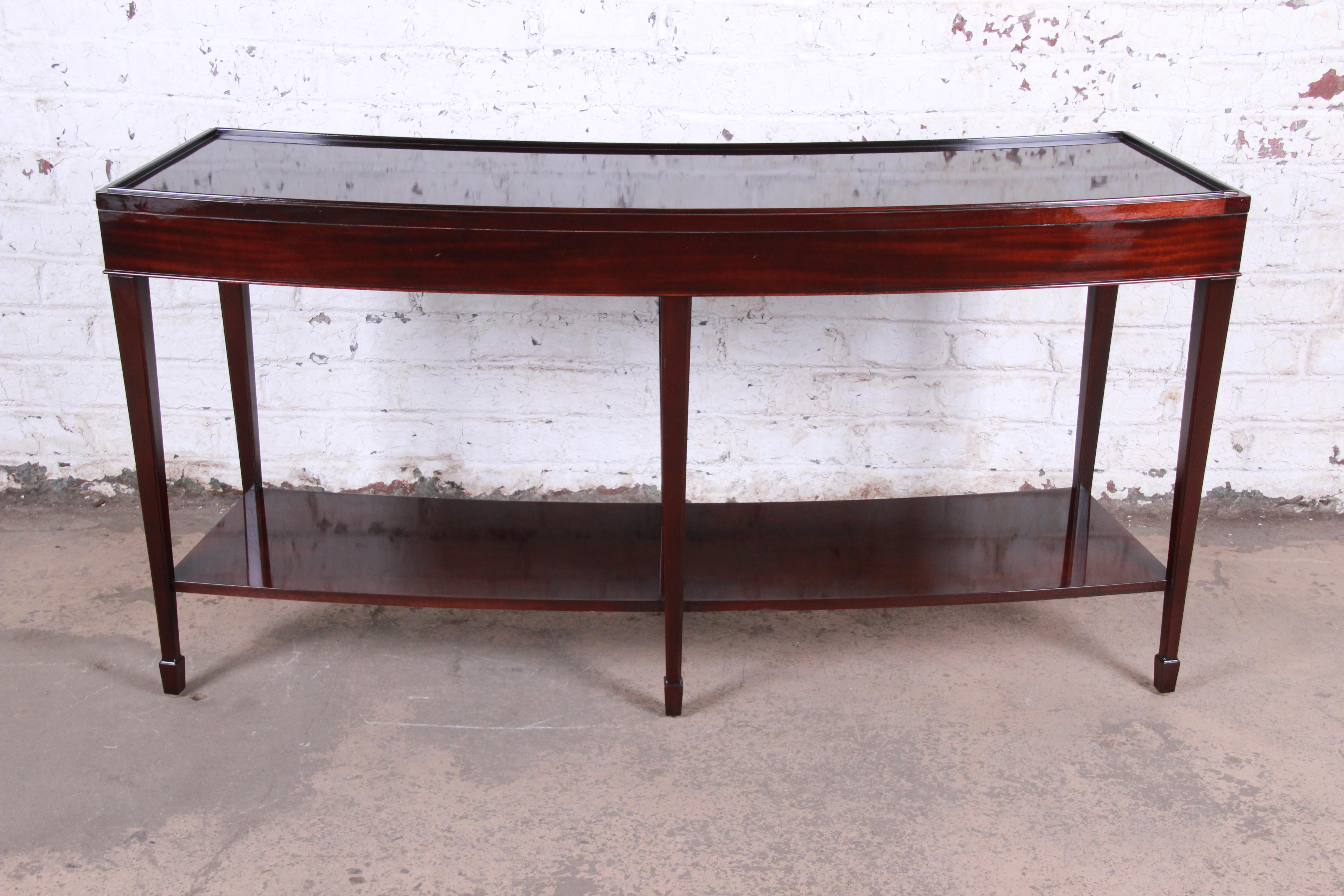 Late 20th Century Barbara Barry for Baker Furniture Dark Mahogany Curved Console or Sofa Table