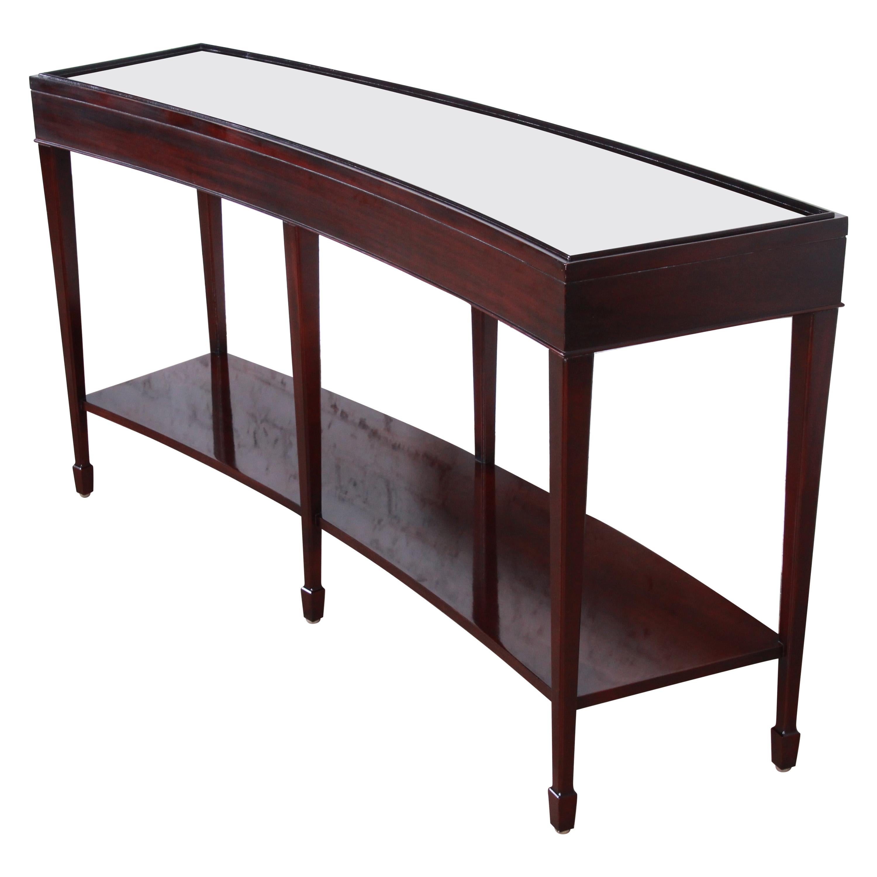 Barbara Barry for Baker Furniture Dark Mahogany Curved Console or Sofa Table