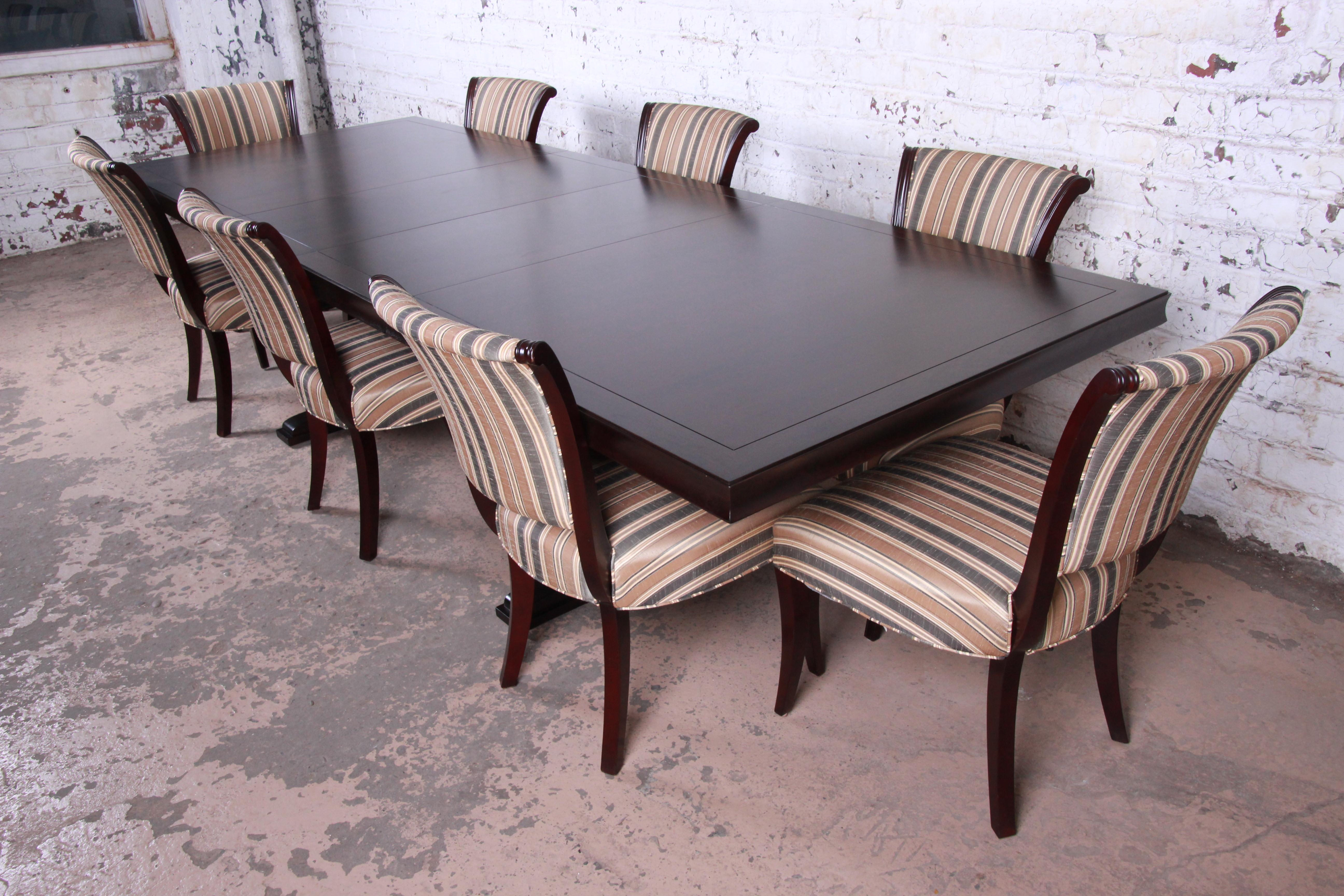 dark mahogany dining table and chairs