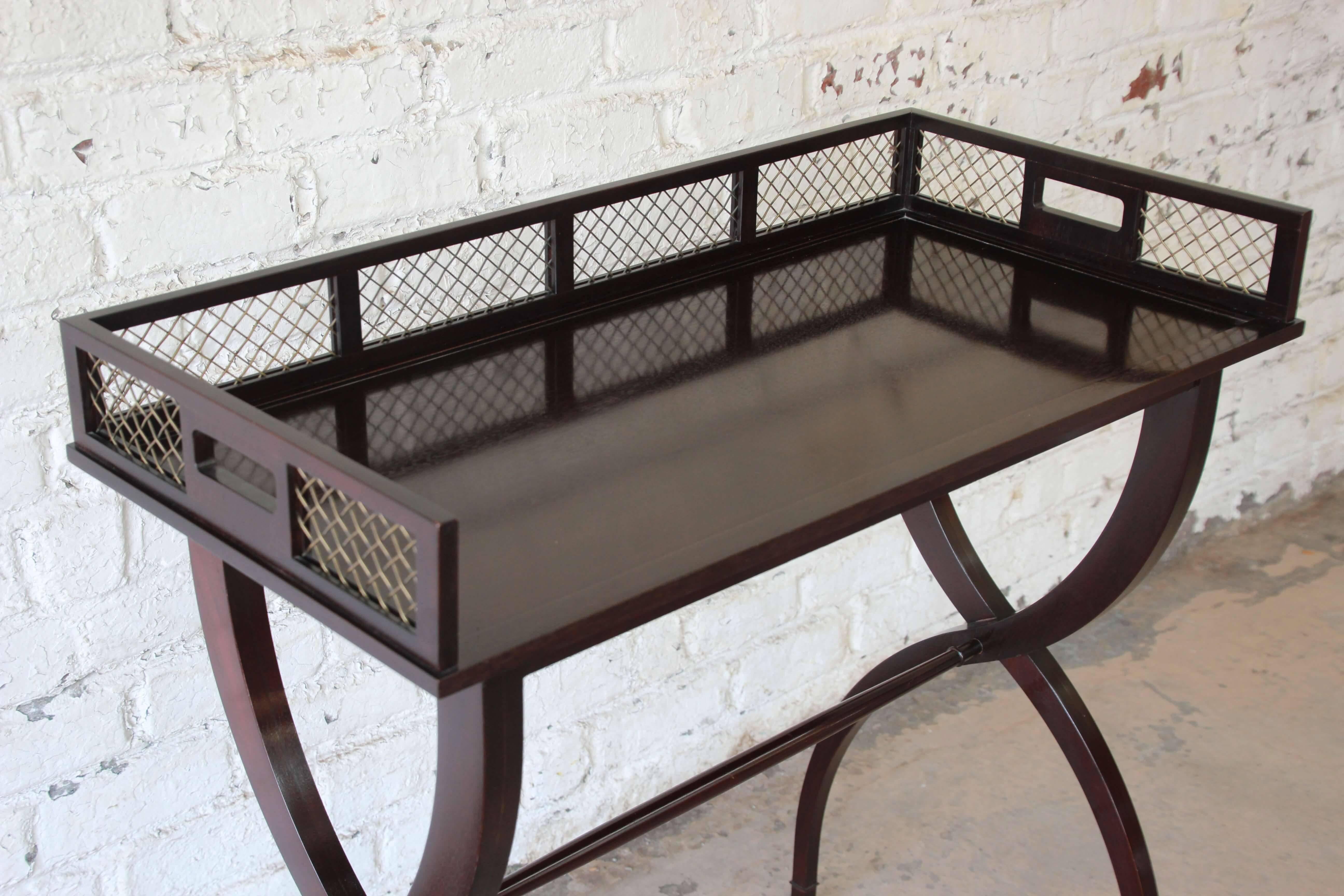 Barbara Barry for Baker Furniture Dark Mahogany Drink Tray Table In Good Condition In South Bend, IN