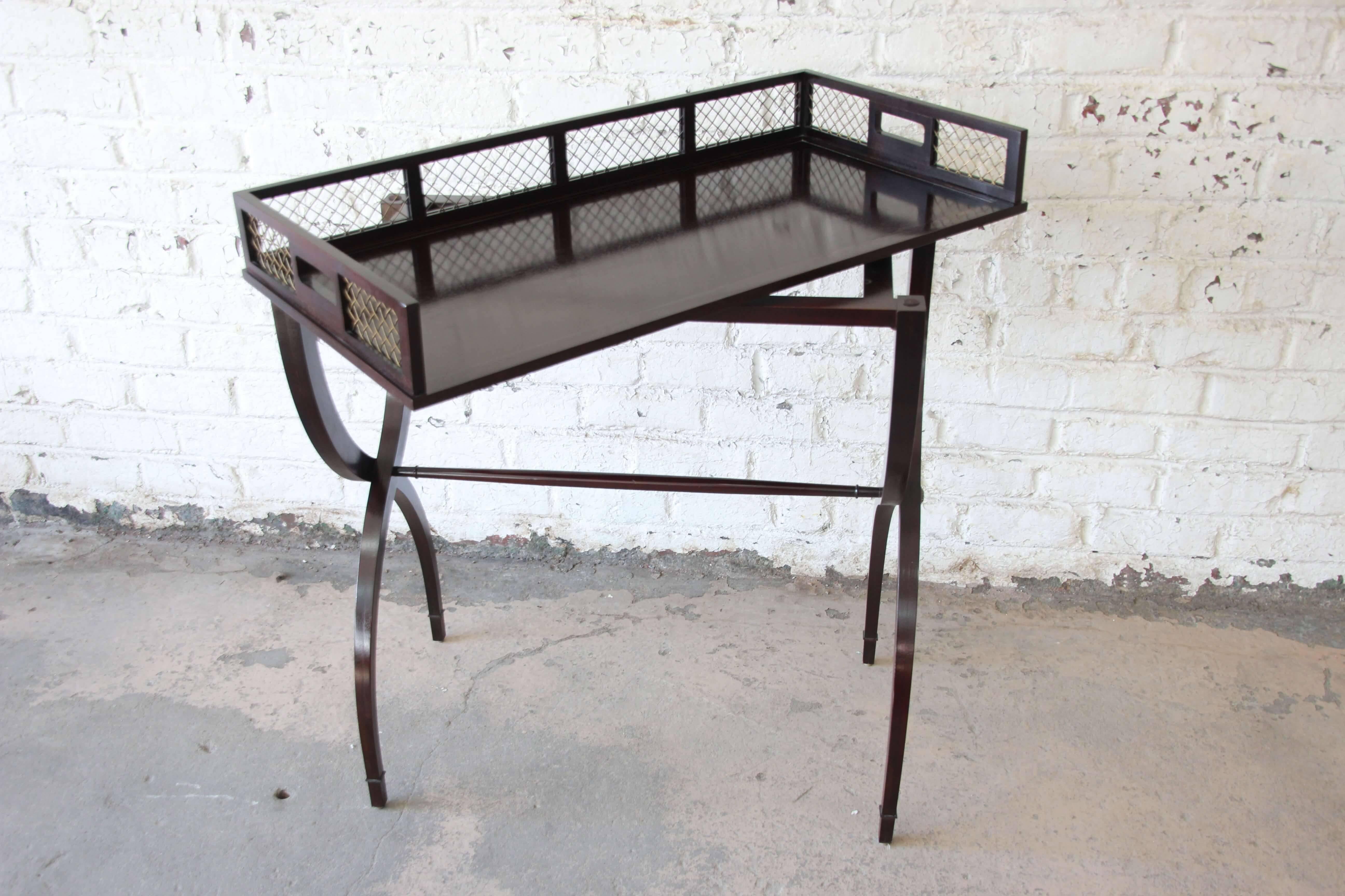 Contemporary Barbara Barry for Baker Furniture Dark Mahogany Drink Tray Table