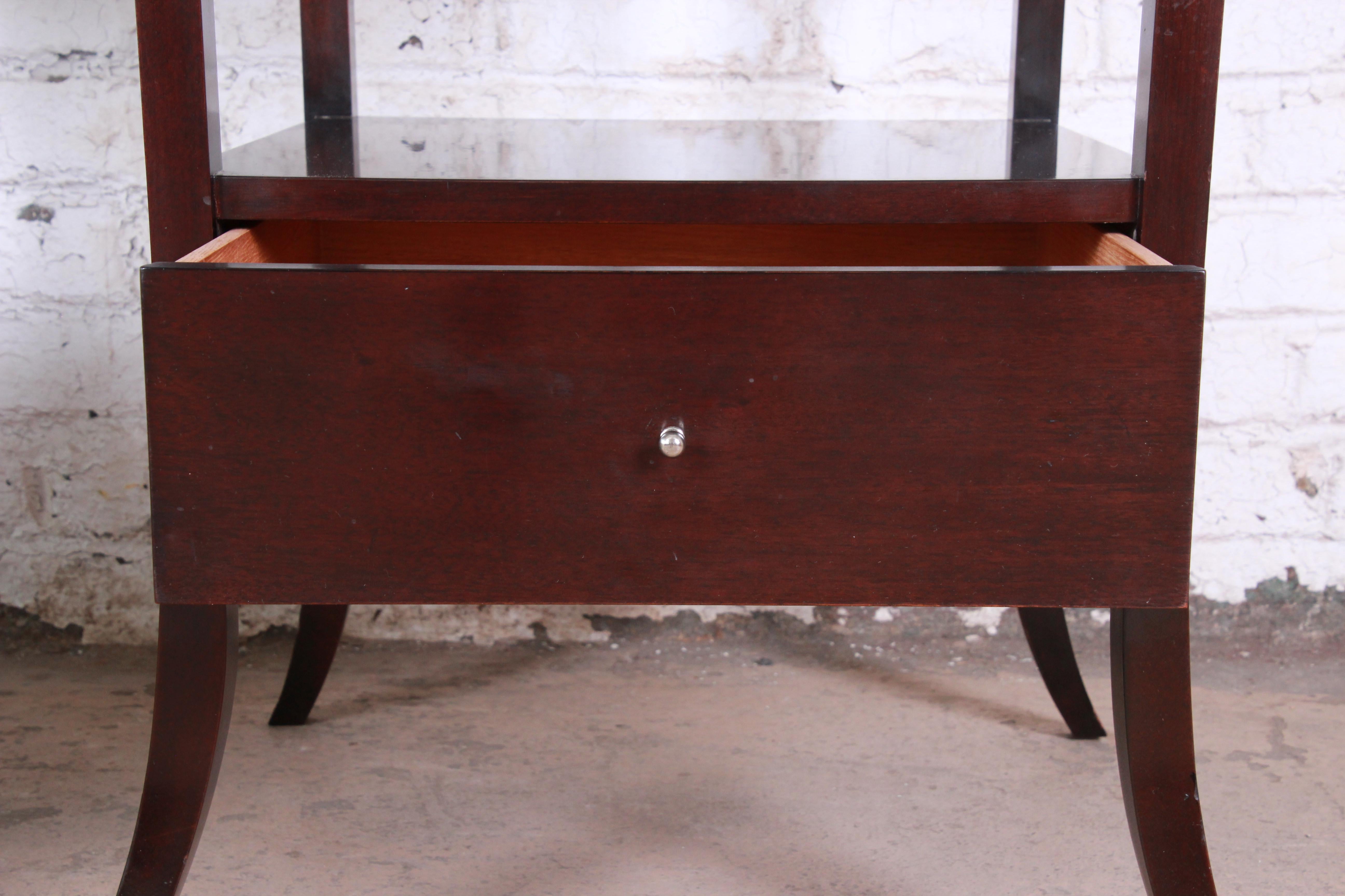 Barbara Barry for Baker Furniture Dark Mahogany Étagères, Pair 1