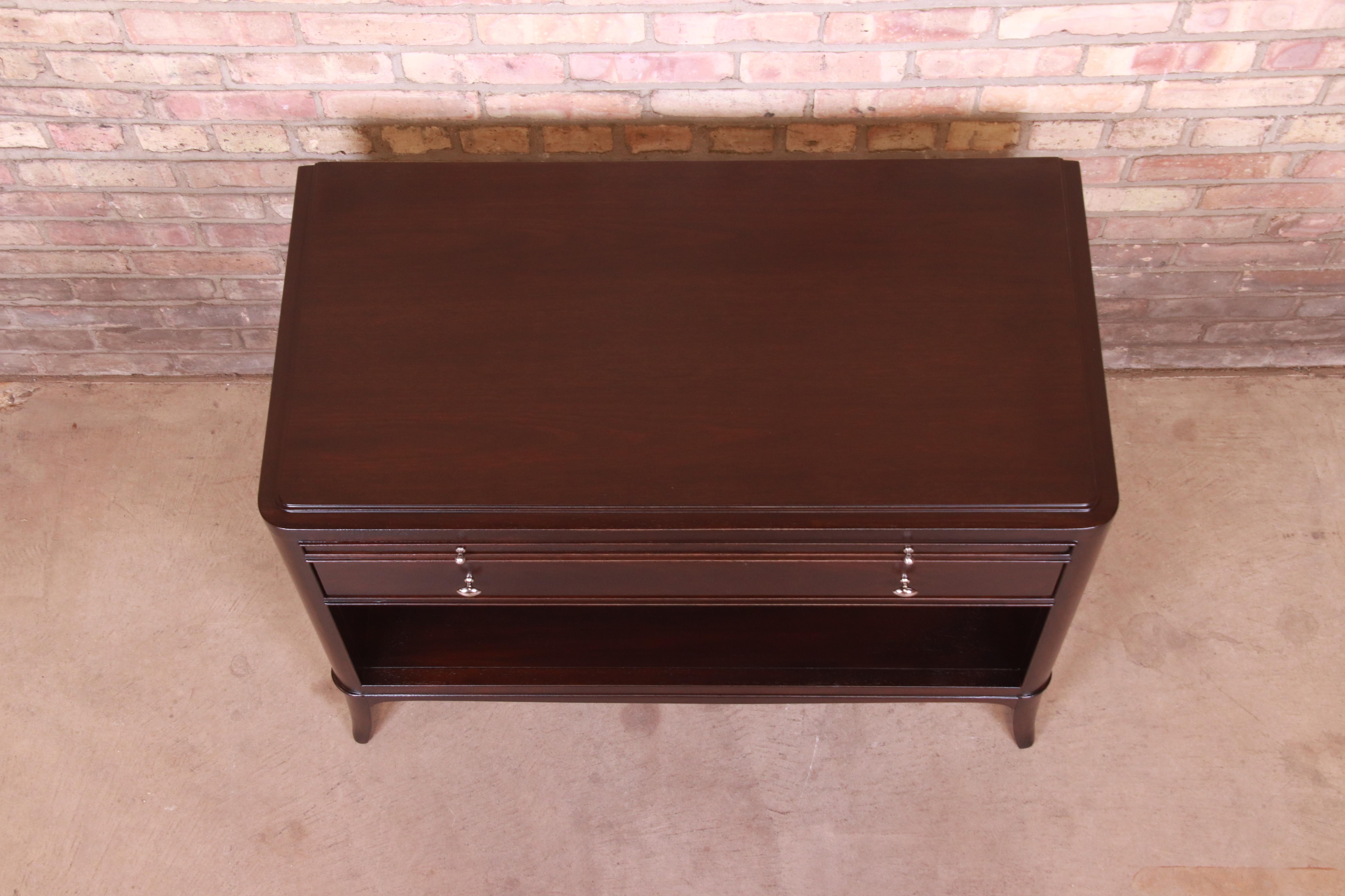 Barbara Barry for Baker Furniture Dark Mahogany Oversized Nightstand, Refinished In Good Condition In South Bend, IN