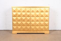 Barbara Barry for Baker Furniture Diamond Gold Leaf Cabinet