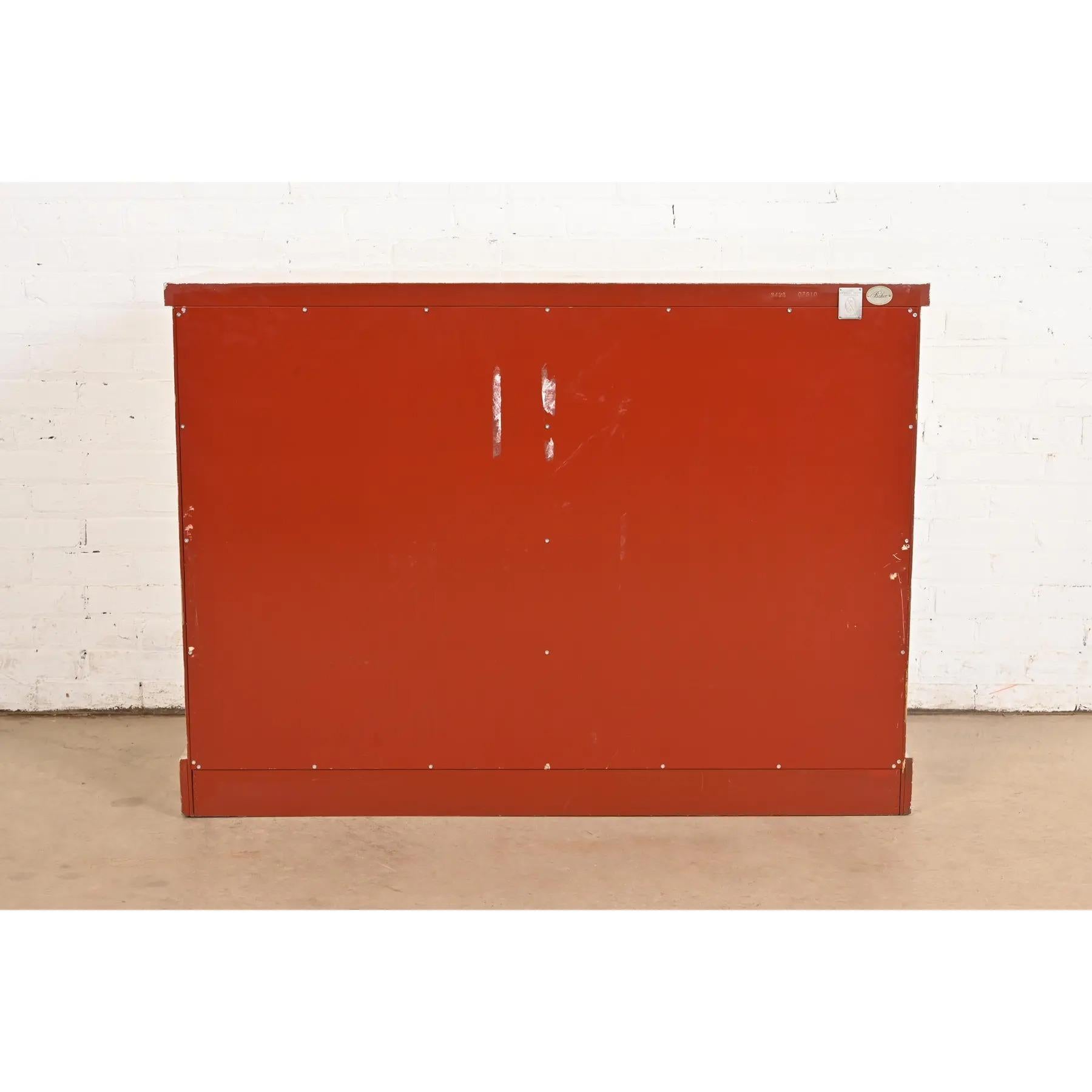 Barbara Barry for Baker Furniture Diamond Silver Leaf Cabinet or Credenza For Sale 3