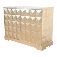 Barbara Barry for Baker Furniture Diamond Silver Leaf Cabinet or Credenza
