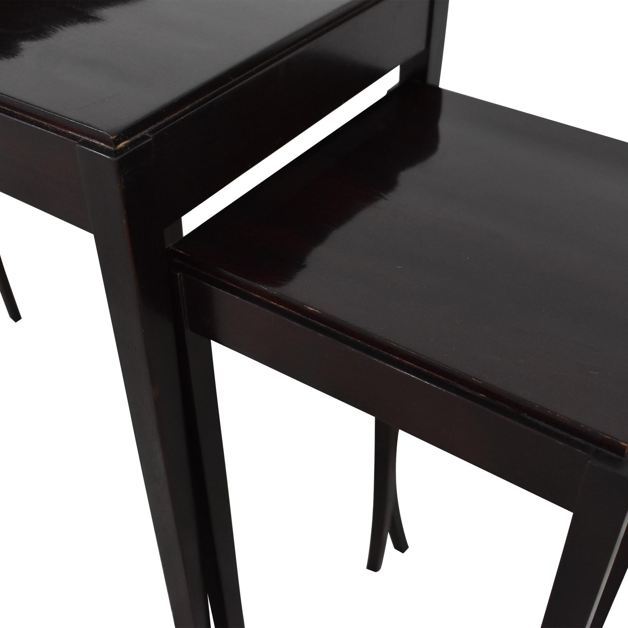 Barbara Barry for Baker Furniture Ebonized Mahogany Nesting Tables Set of 3 In Good Condition In Brooklyn, NY