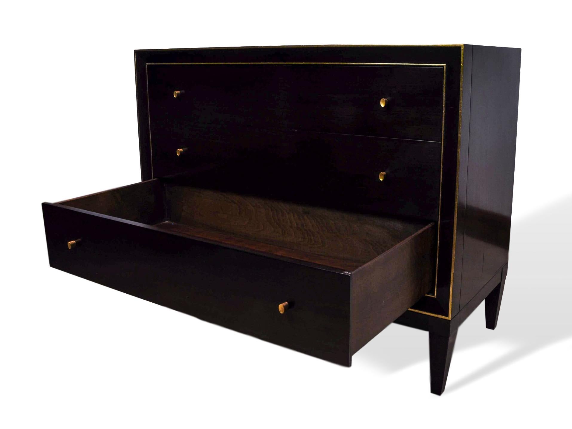 Contemporary Barbara Barry for Baker Furniture Ebonized Mahogany Three-Drawer Commode