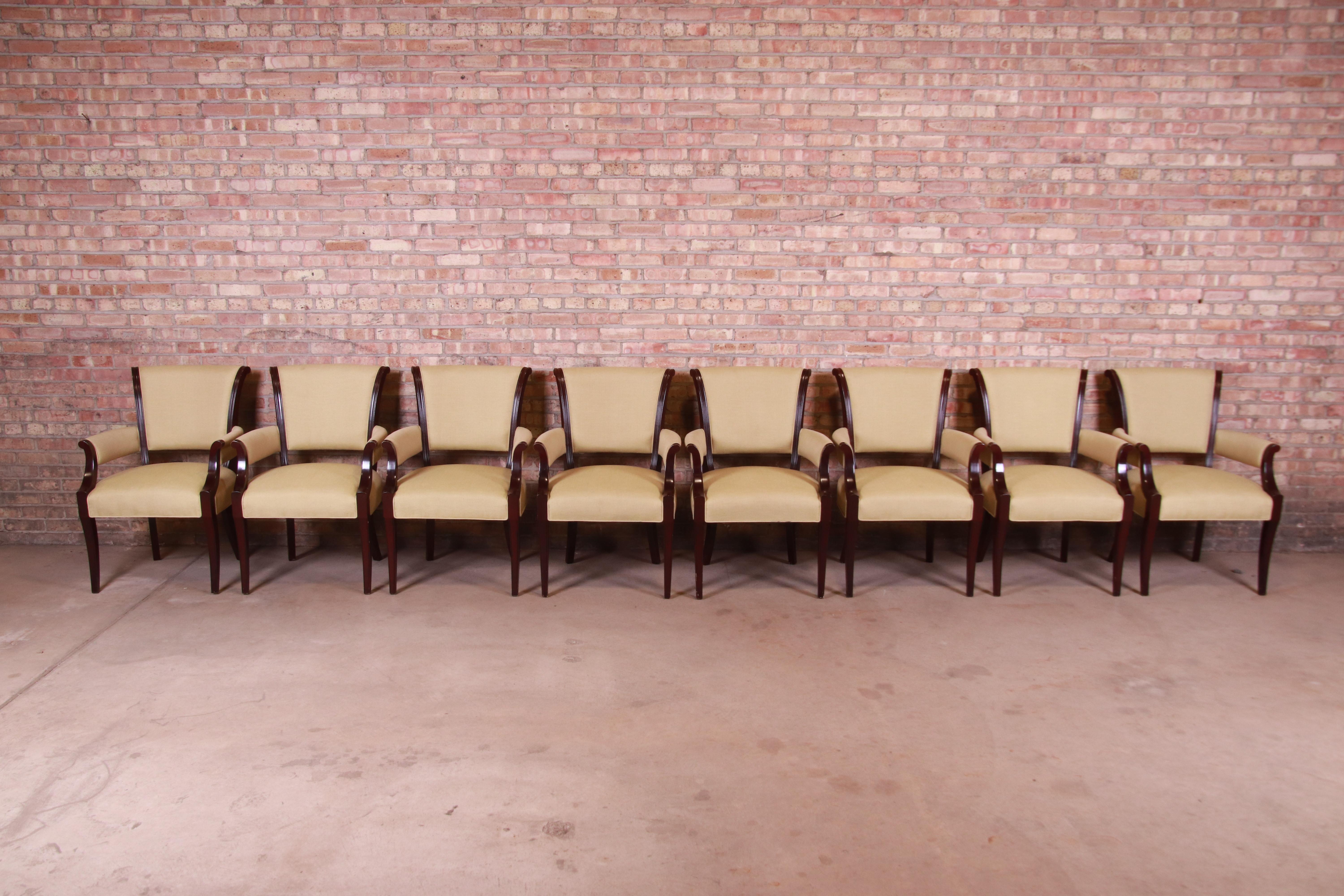 Moderne Barbara Barry for Baker Furniture ensemble de huit fauteuils de salle à manger en acajou en vente
