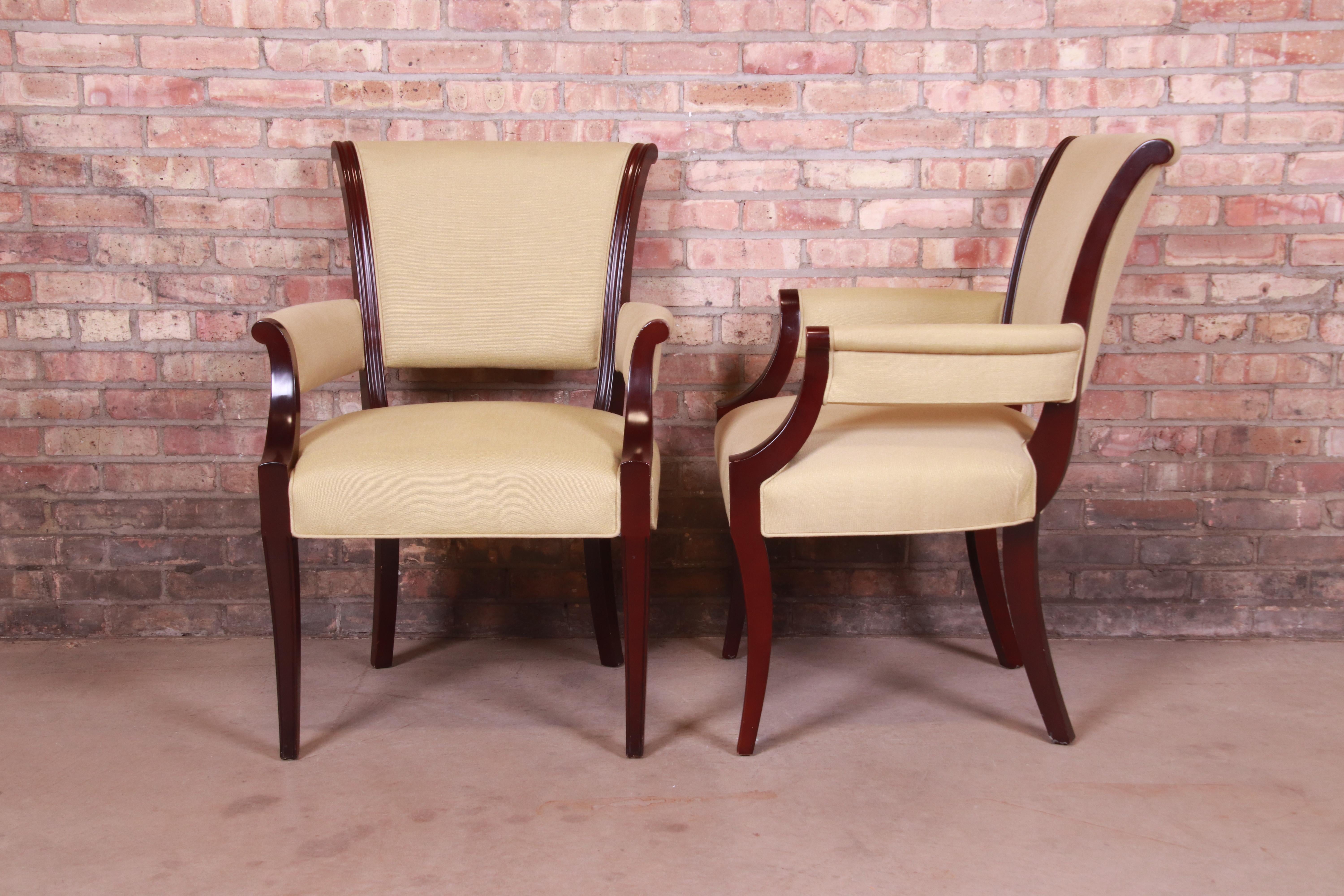 Barbara Barry for Baker Furniture Mahogany Dining Armchairs, Set of Eight For Sale 2