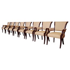 Barbara Barry for Baker Furniture Mahogany Dining Armchairs, Set of Eight