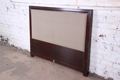 Barbara Barry for Baker Furniture Mahogany Upholstered Queen Size Headboard