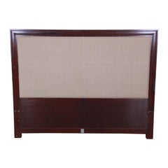 Barbara Barry for Baker Furniture Mahogany Upholstered Queen Size Headboard