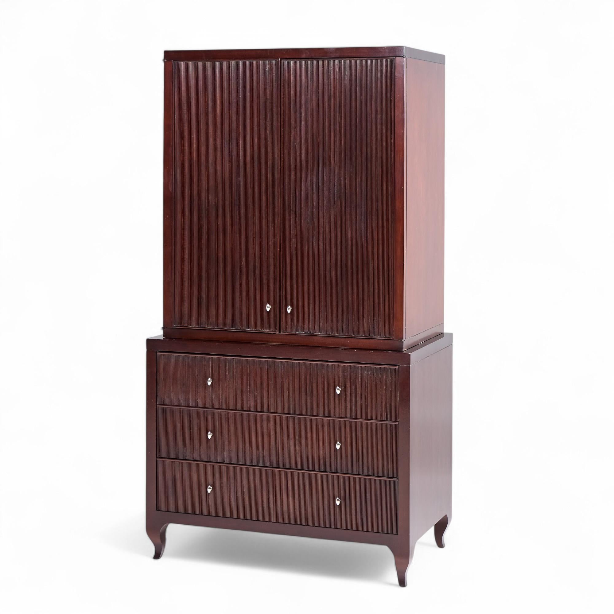 Modern Barbara Barry for Baker Furniture Mahogany Armoire For Sale