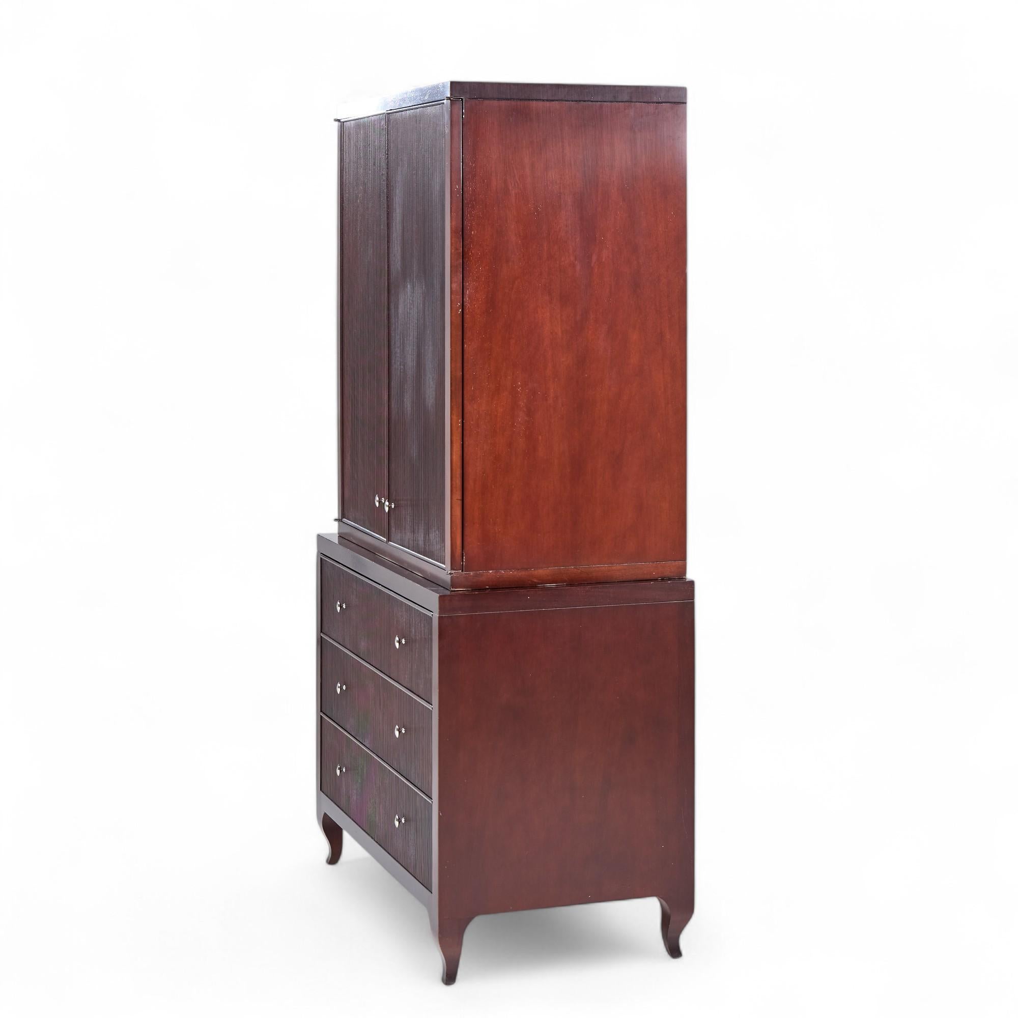 Barbara Barry for Baker Furniture Mahogany Armoire In Good Condition For Sale In Franklin Park, IL