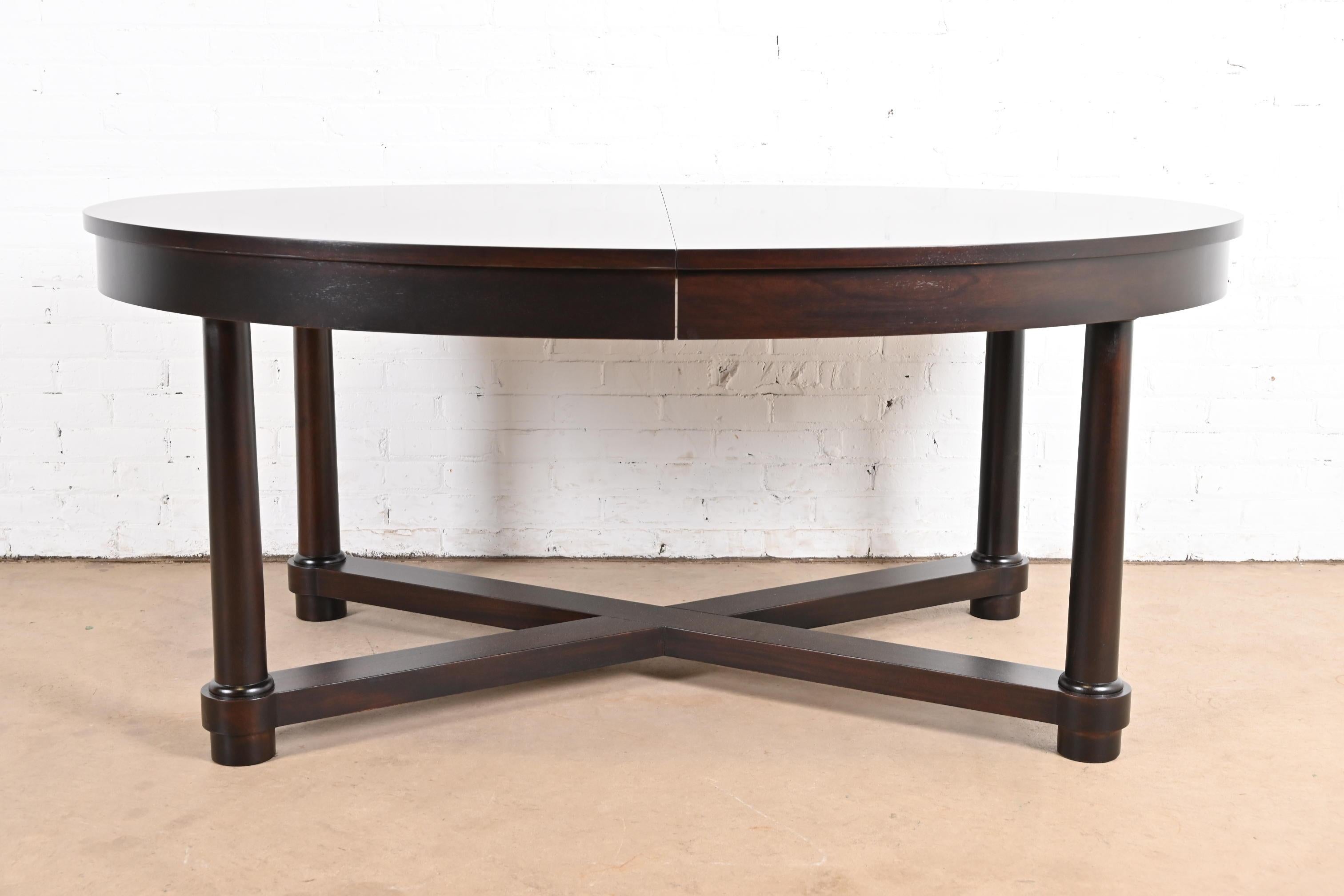 Barbara Barry for Baker Furniture Modern Art Deco Mahogany Extension Table 1