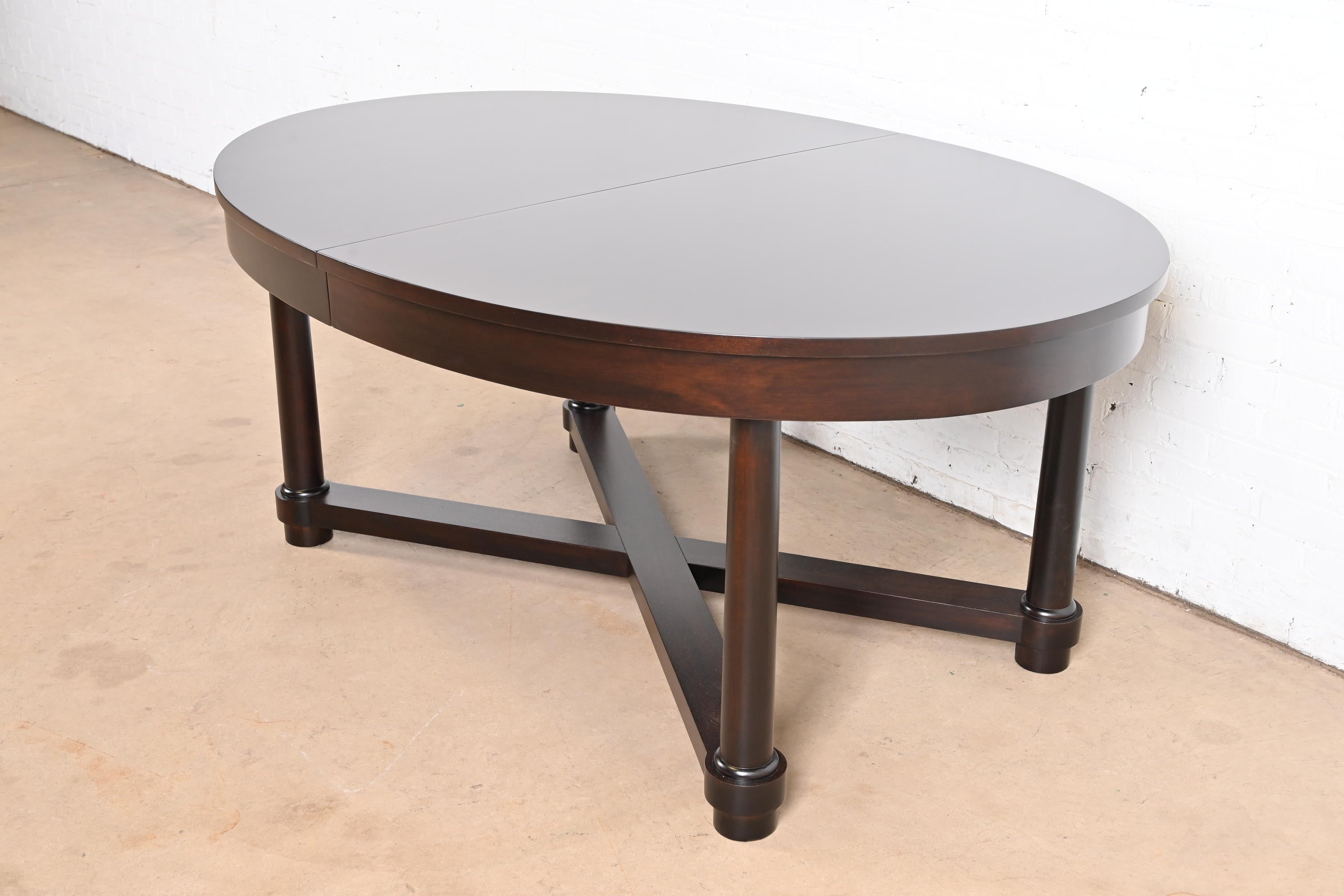 Barbara Barry for Baker Furniture Modern Art Deco Mahogany Extension Table 3