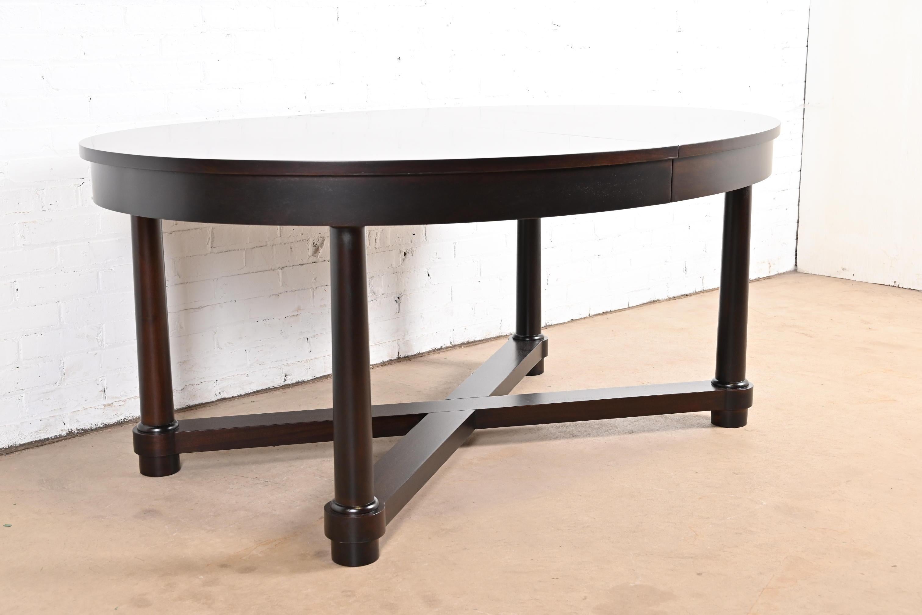 Barbara Barry for Baker Furniture Modern Art Deco Mahogany Extension Table 4
