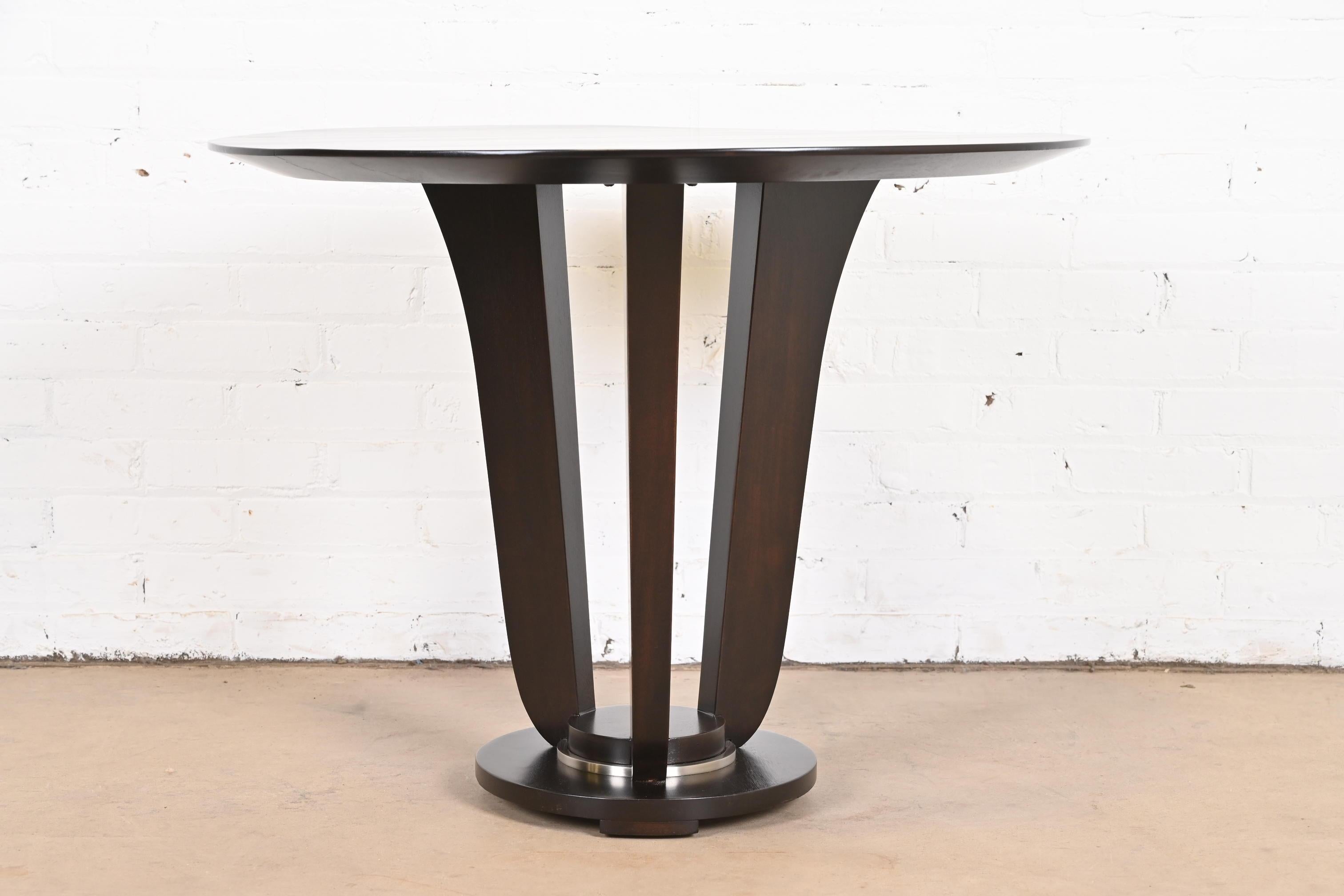 Barbara Barry for Baker Furniture Modern Art Deco Mahogany Pedestal Center Table 4