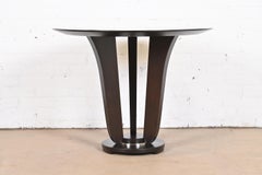 Barbara Barry for Baker Furniture Modern Art Deco Mahogany Pedestal Center Table