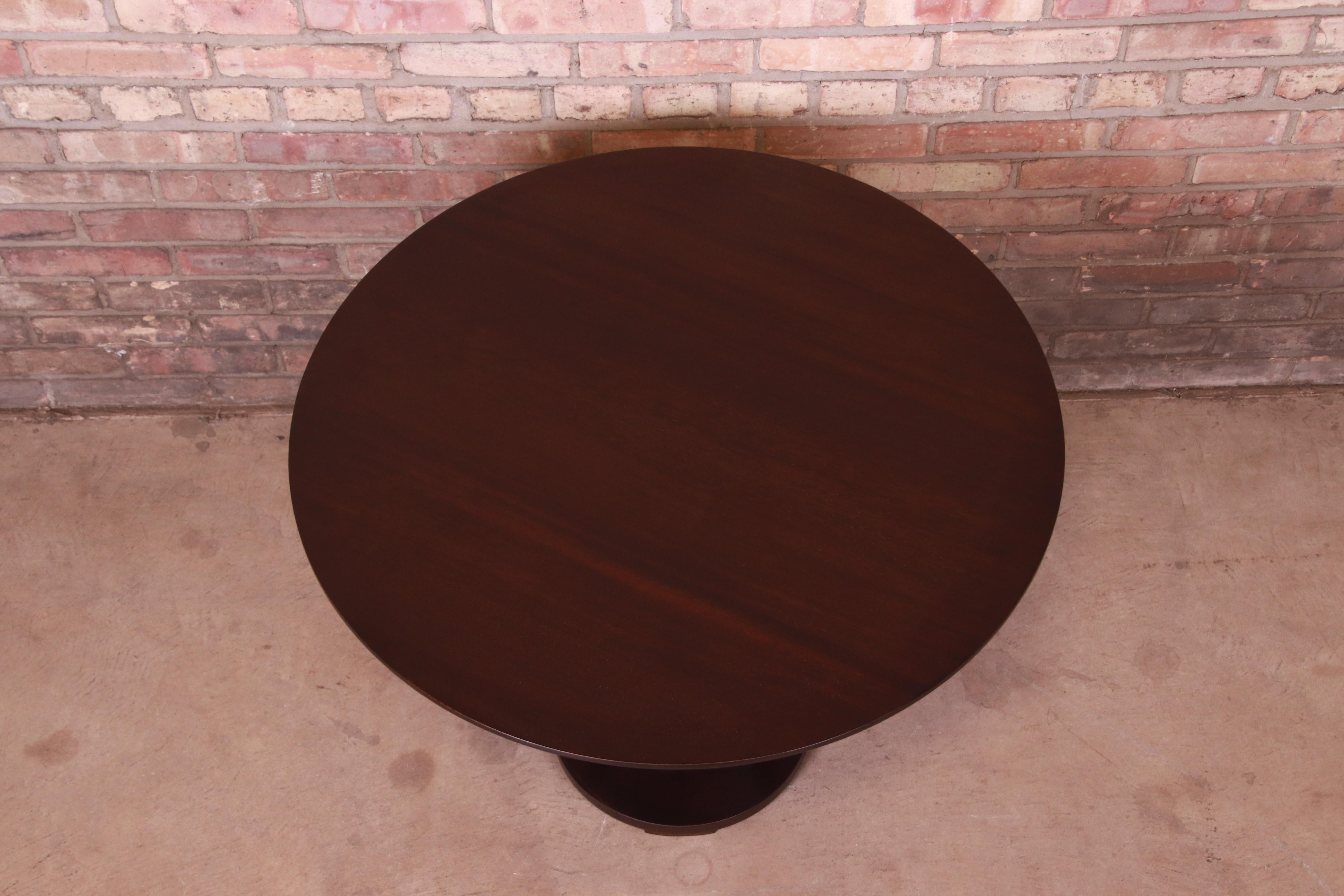 Barbara Barry for Baker Furniture Modern Art Deco Mahogany Pedestal Center Table 1