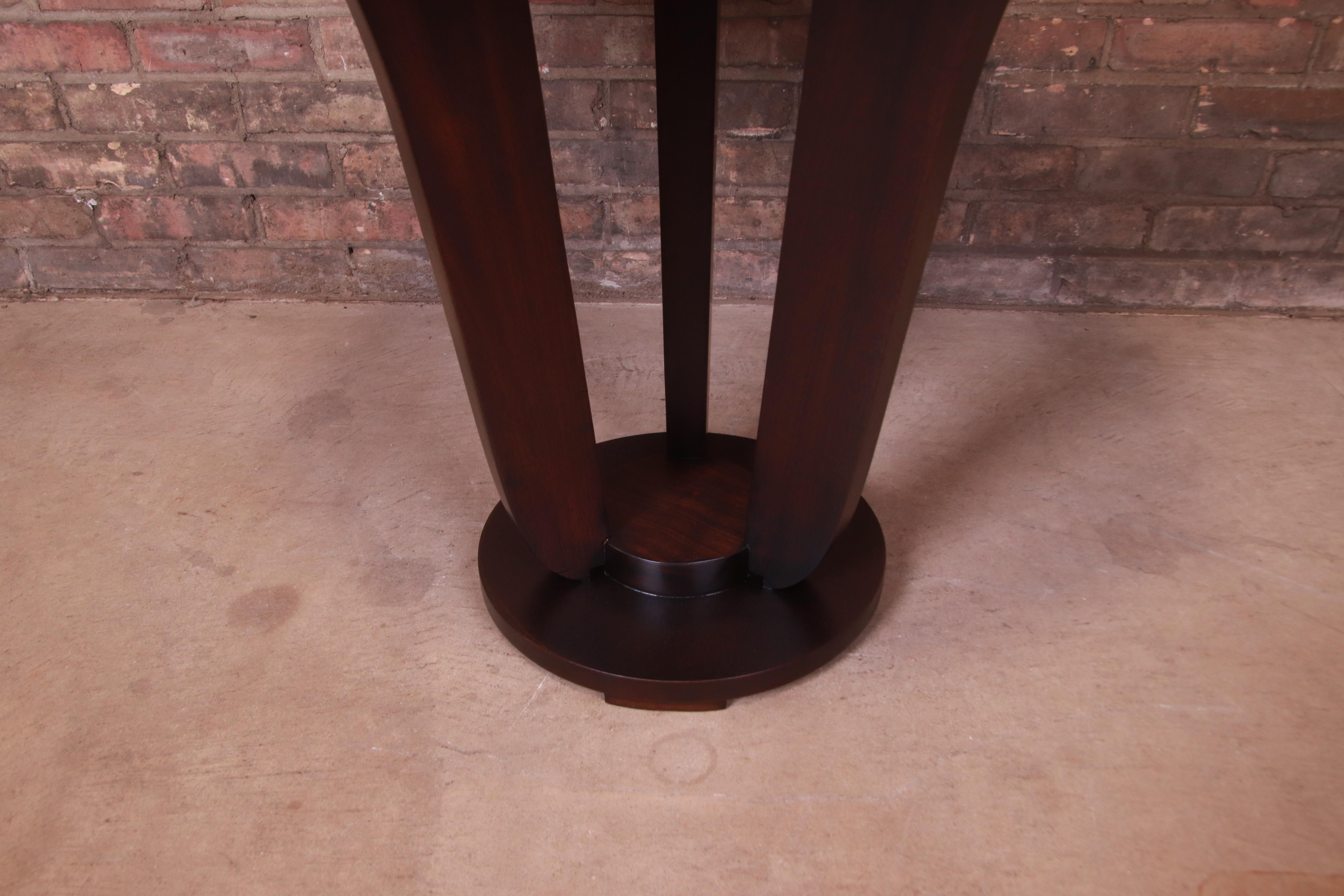 Barbara Barry for Baker Furniture Modern Art Deco Mahogany Pedestal Center Table 3