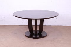 Barbara Barry for Baker Furniture Modern Art Deco Mahogany Pedestal Dining Table