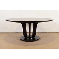 Barbara Barry for Baker Furniture Modern Art Deco Mahogany Pedestal Dining Table