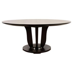 Barbara Barry for Baker Furniture Modern Art Deco Mahogany Pedestal Dining Table