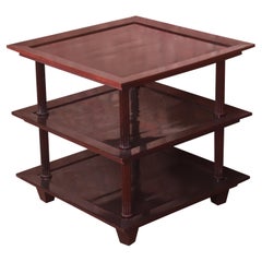 Barbara Barry pour Baker Furniture - Table d'appoint moderne à trois niveaux en acajou foncé