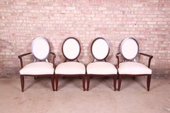 Barbara Barry for Baker Furniture Modern Mahogany and Upholstered Dining Chairs