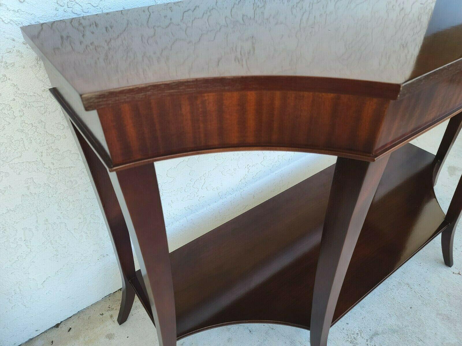 For FULL item description be sure to click on CONTINUE READING at the bottom of this listing.

Offering One Of Our Recent Palm Beach Estate Fine Furniture Acquisitions Of A 
Barbara Barry for Baker Furniture Modern Mahogany Console Sofa Entryway
