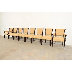 Barbara Barry for Baker Furniture Modern Mahogany Dining Chairs, Set of Eight